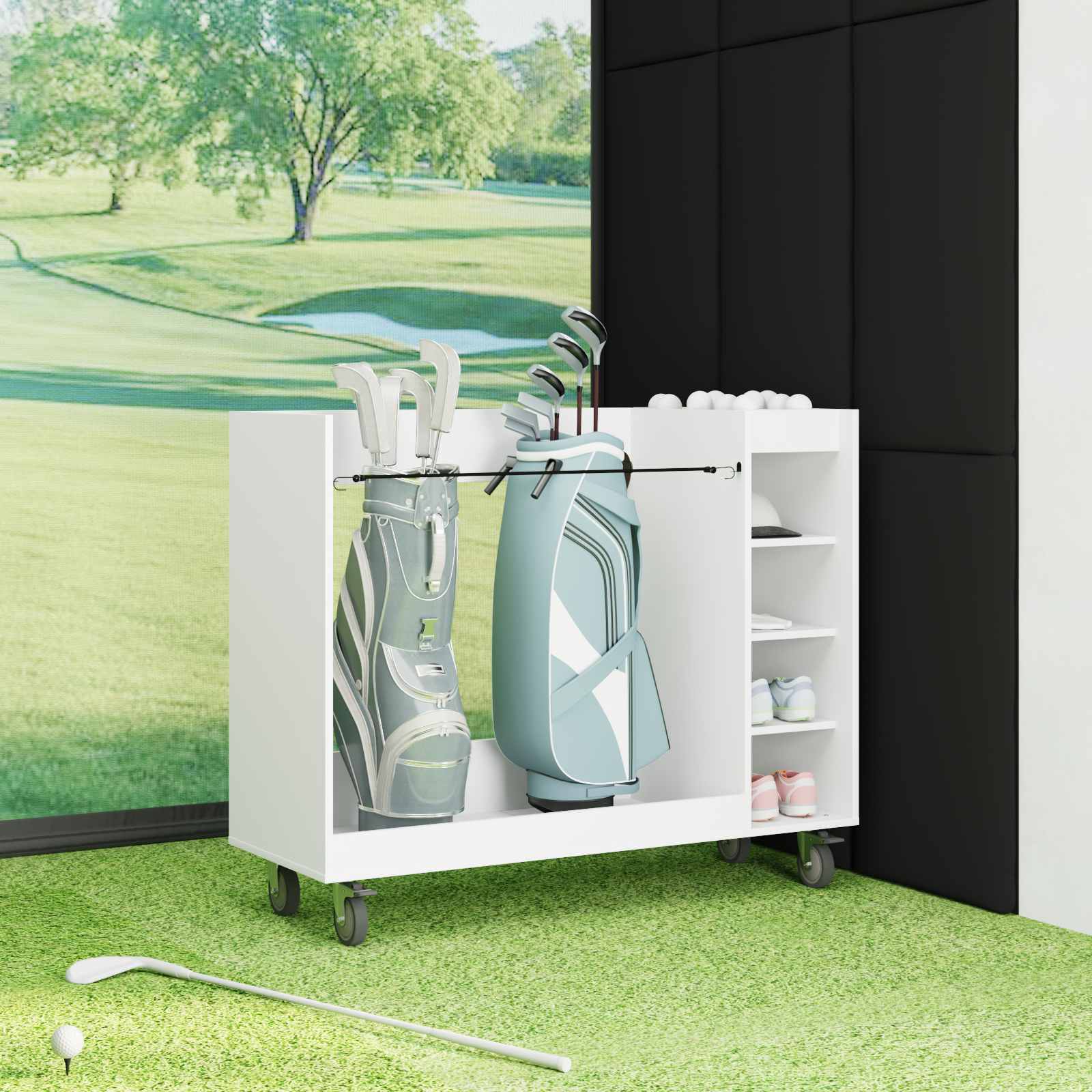 Golf ormar s kotačem Jednobojno Bijelo 120 x 45 x 98 cm