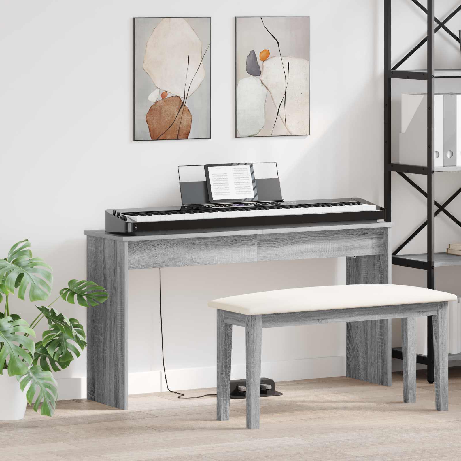 Stalak za klavijaturu Siva Sonoma 120 x 32 x 64 cm
