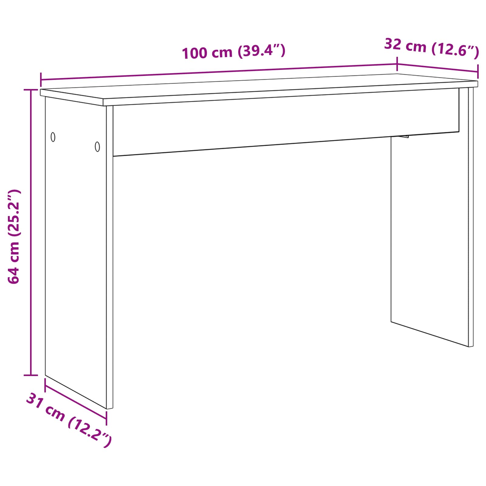 Stalak za klavijaturu Betonski sivi 100 x 32 x 64 cm