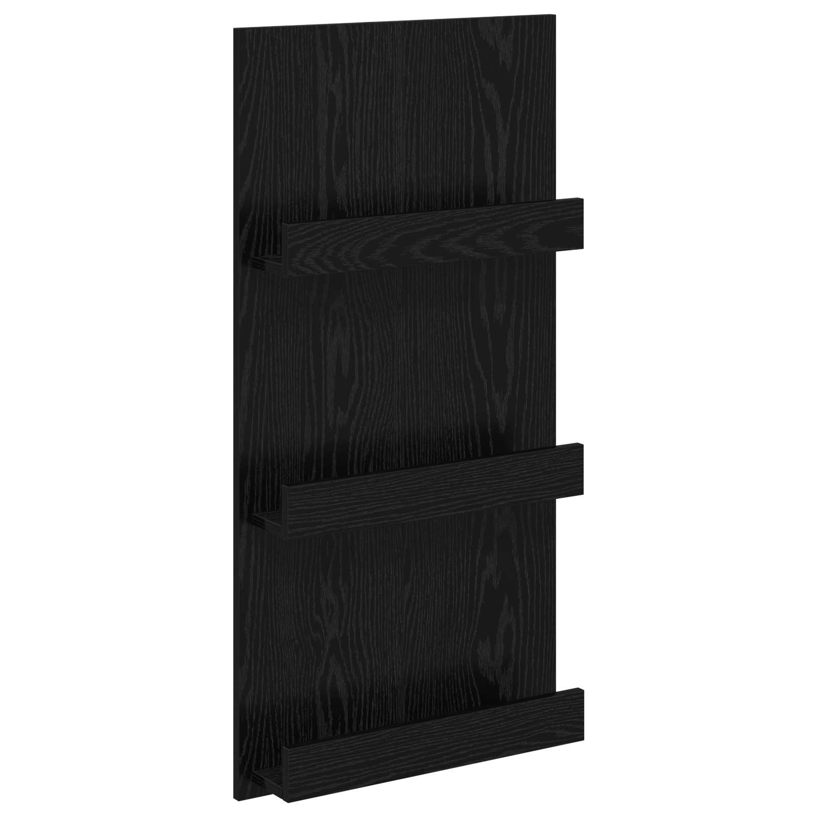 Polica za časopise s policom Crni hrast 51 x 11 x 102 cm