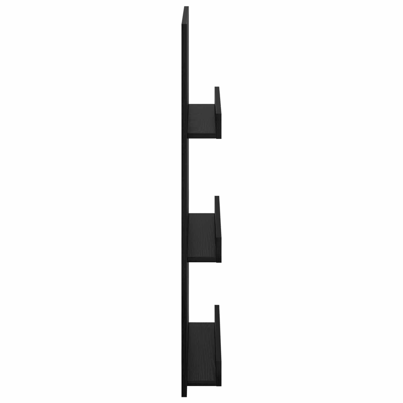 Polica za časopise s policom Crni hrast 51 x 11 x 102 cm