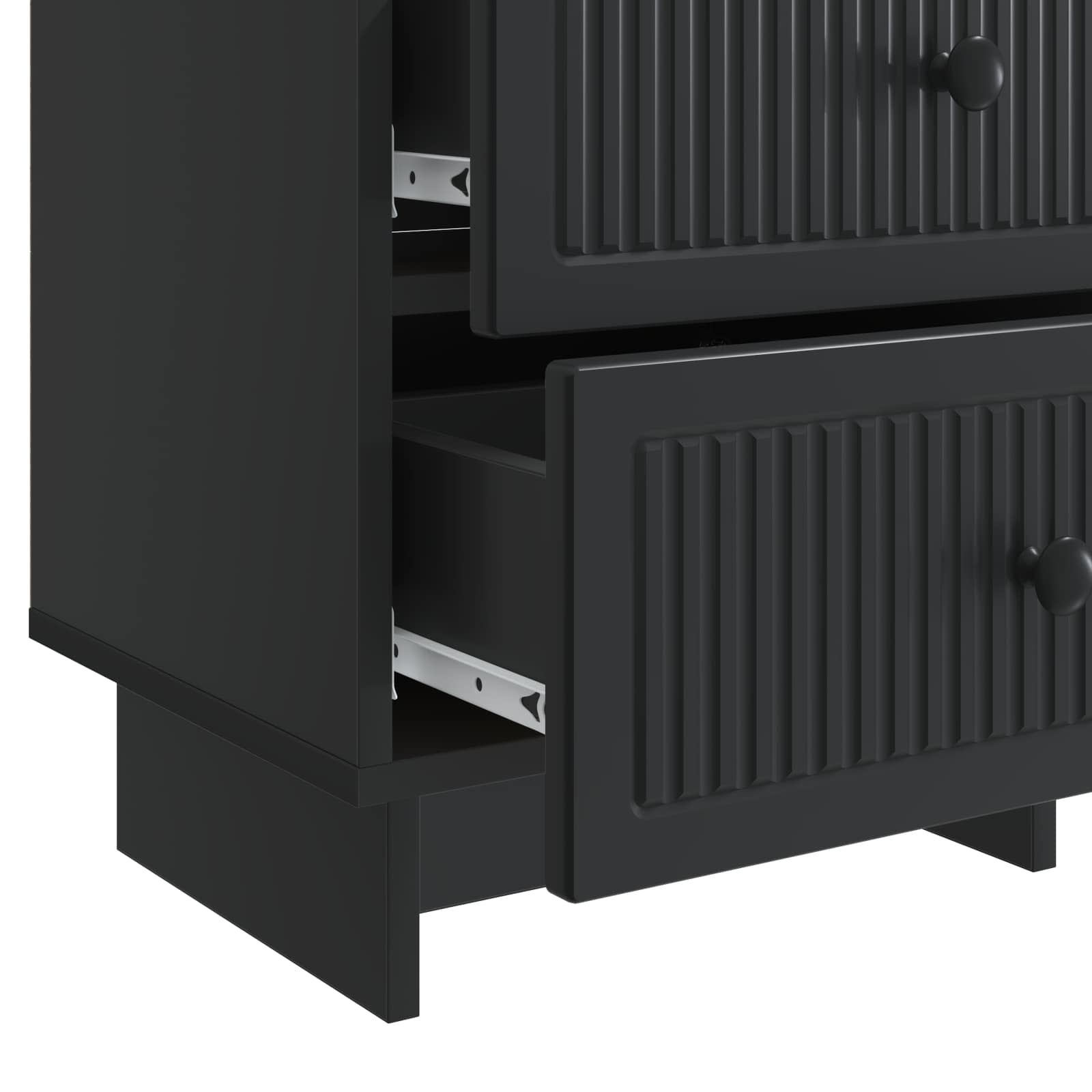 Noćni ormar 2 pcs Crna 43 x 34,5 x 47,5 cm Konstruirano drvo