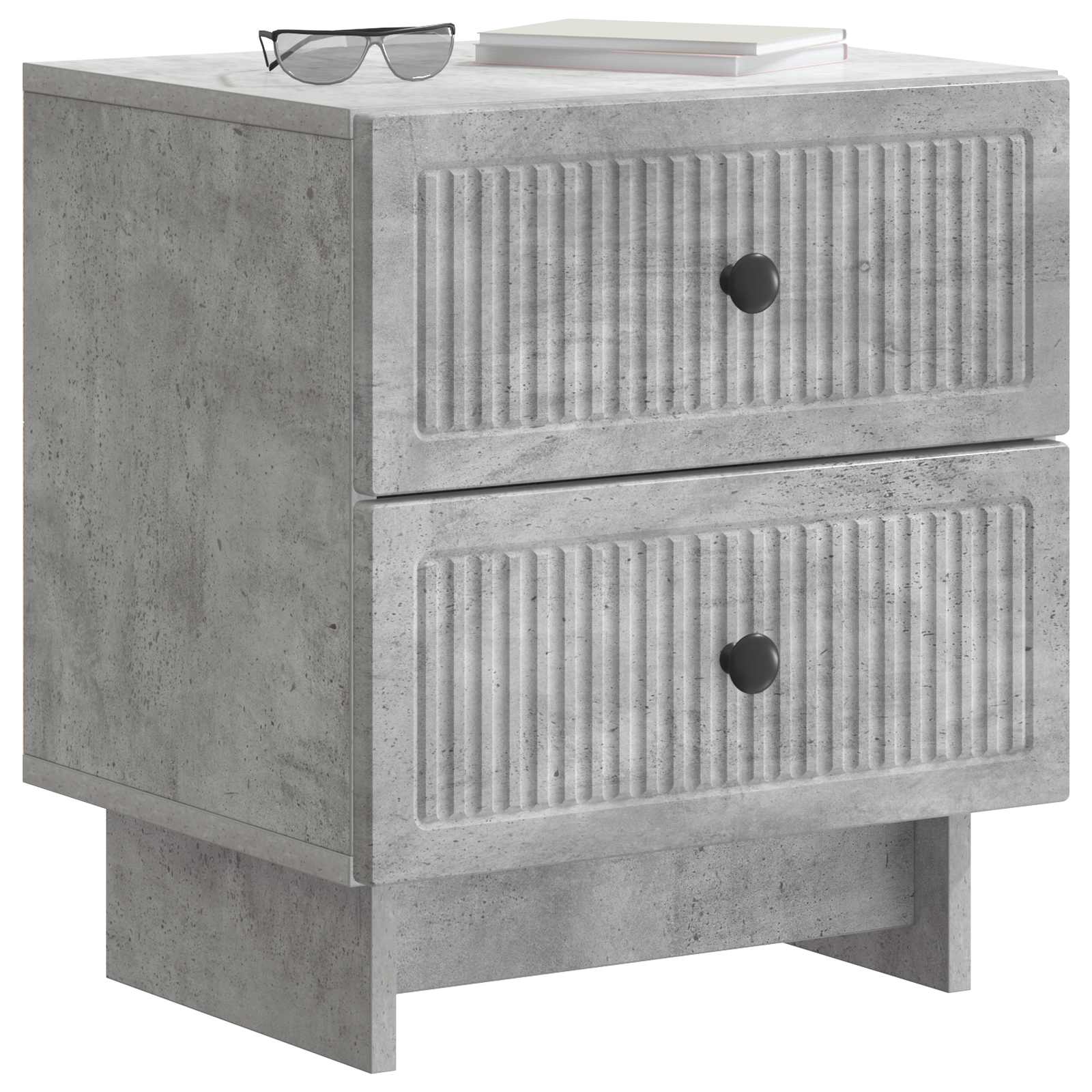 Noćni ormar s ladicama 2 pcs Betonska siva 43 x 34,5 x 47,5 cm