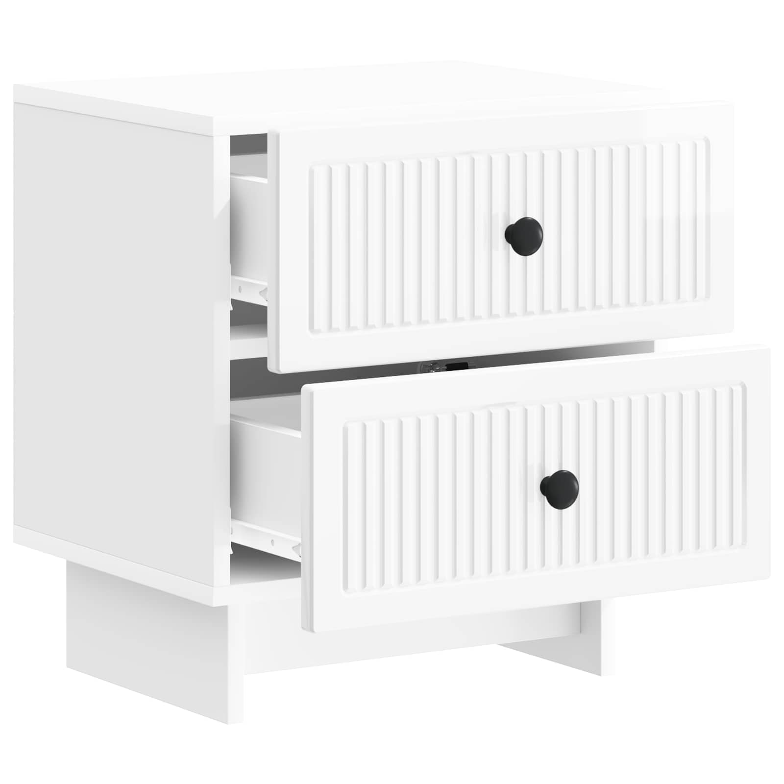 Noćni ormar 2 pcs Bijela visokog sjaja 43 x 34,5 x 47,5 cm