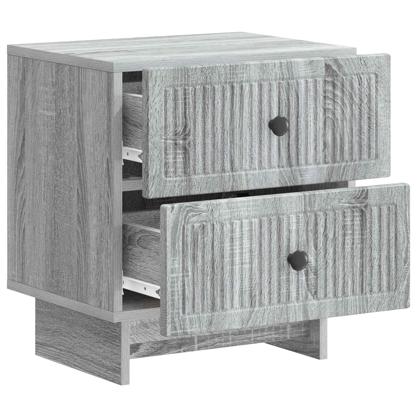 Noćni ormar s ladicama 2 pcs Siva sonoma 43 x 34,5 x 47,5 cm