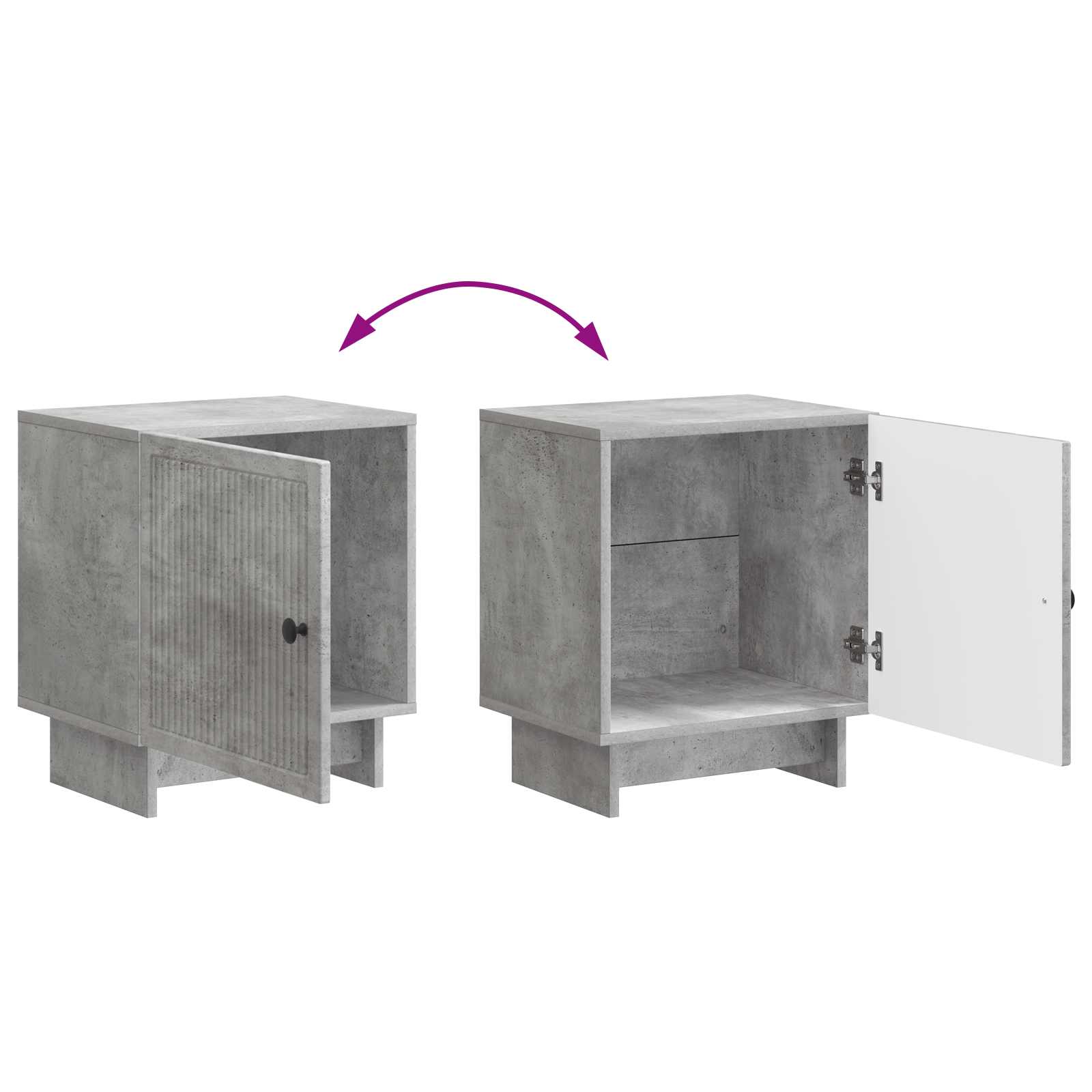 Noćni ormar 2 pcs Betonska siva 43 x 34,5 x 50 cm