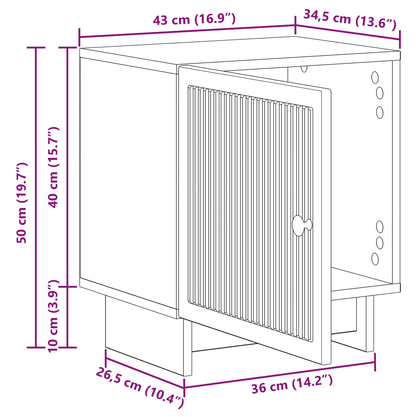 Noćni ormar 2 pcs Bijela visokog sjaja 43 x 34,5 x 50 cm