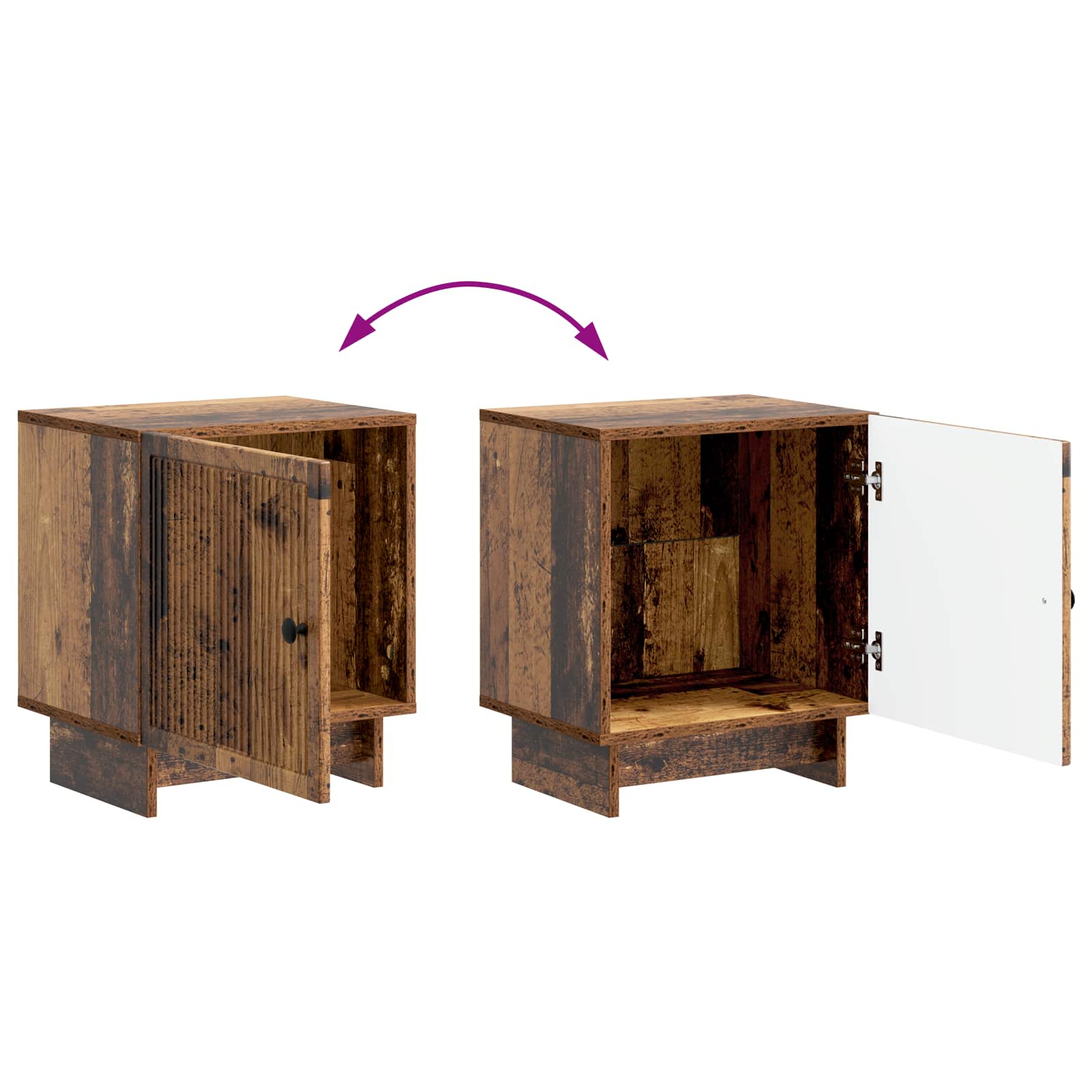 Noćni ormar 2 pcs Staro drvo 43 x 34,5 x 50 cm