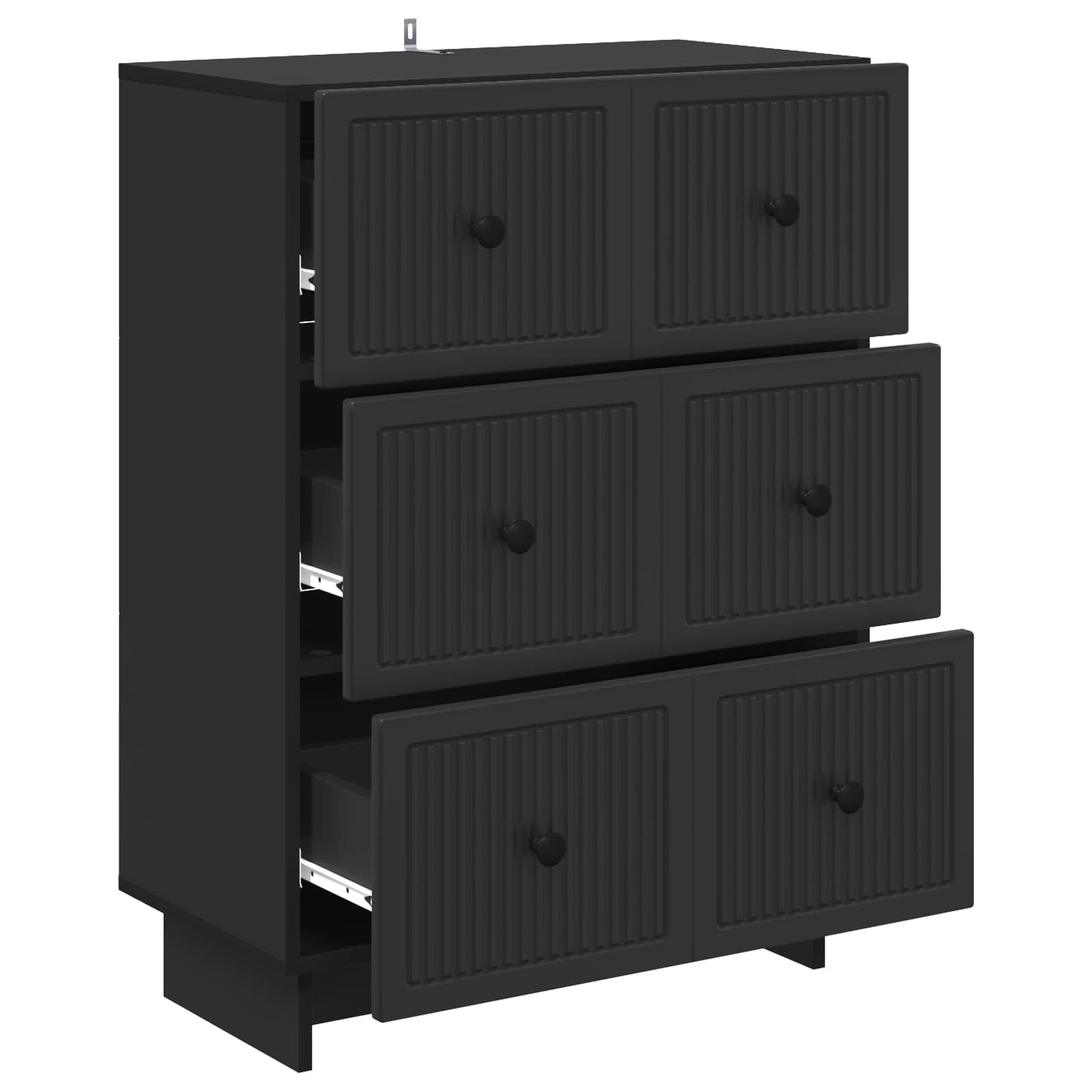 Ormar s ladicama Crna 66 x 34,5 x 90 cm Konstruirano drvo