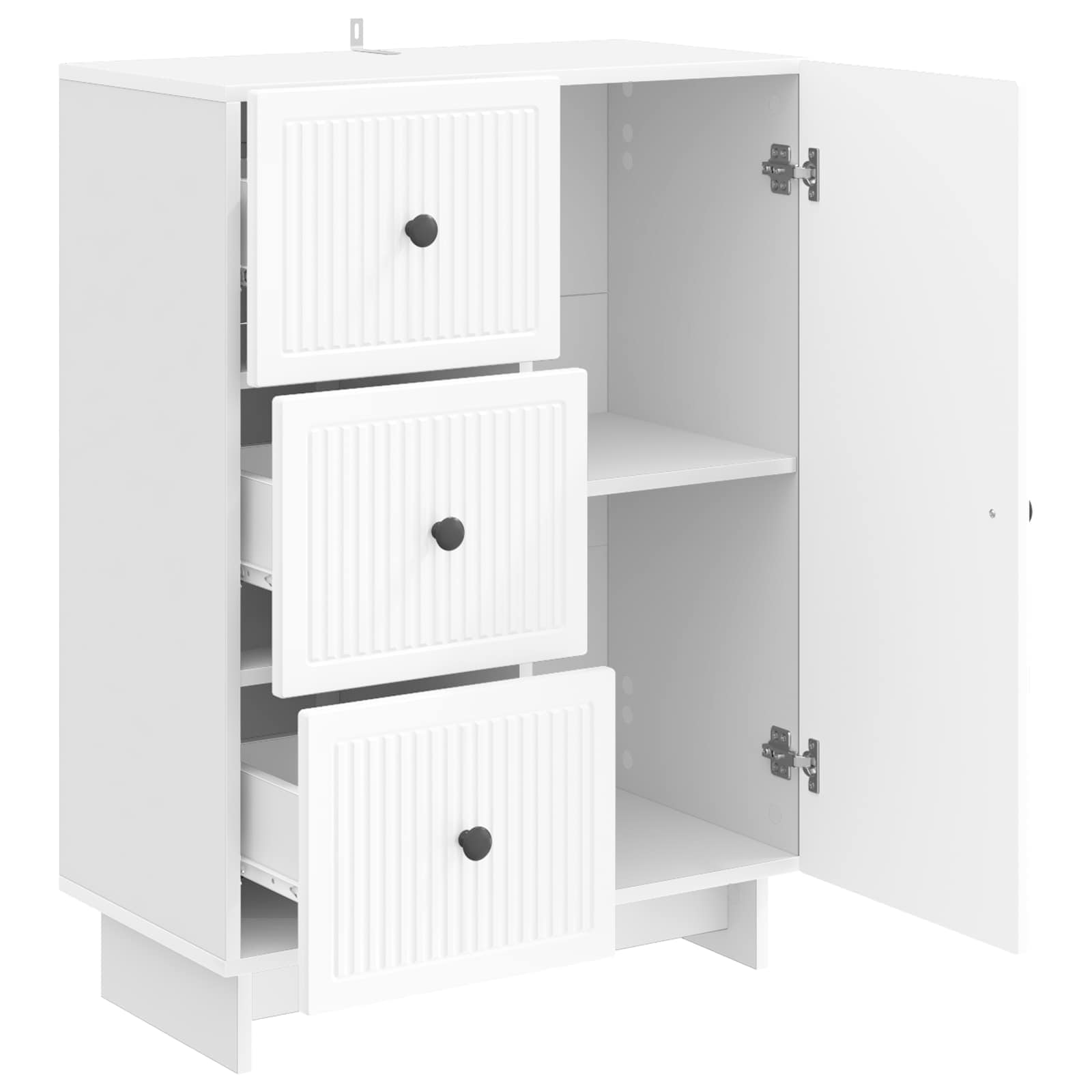 Kreveta s ladicama Bijela visokog sjaja 66 x 34,5 x 90 cm