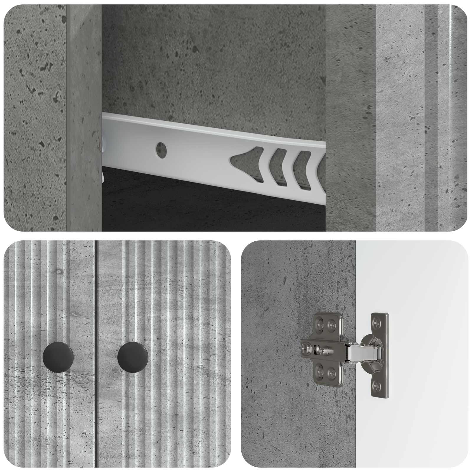 Kreveta Betonska siva 66 x 34,5 x 90 cm Konstruirano drvo