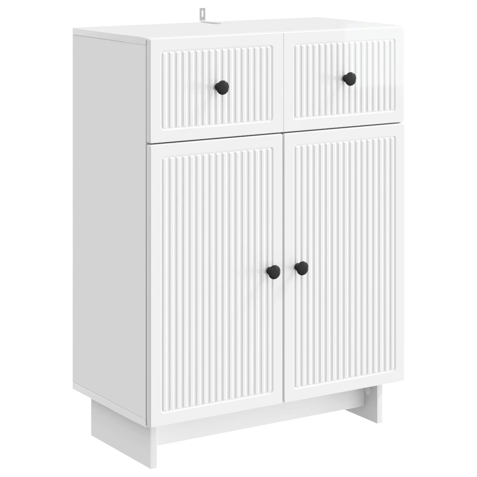 Kreveta s ladicama Bijela visokog sjaja 66 x 34,5 x 90 cm