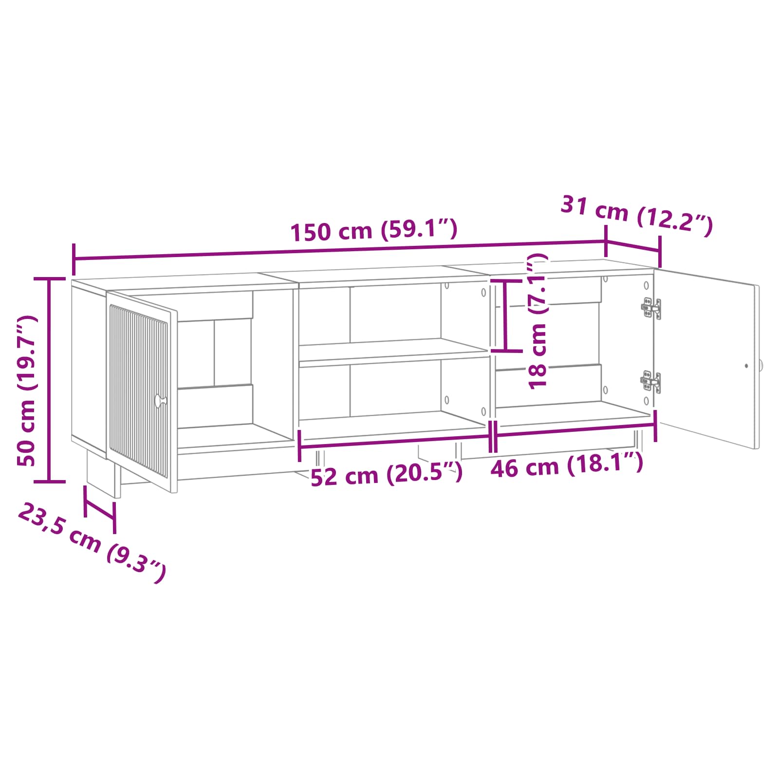 TV ormar Staro drvo 150 x 31 x 50 cm Konstrukcijsko drvo