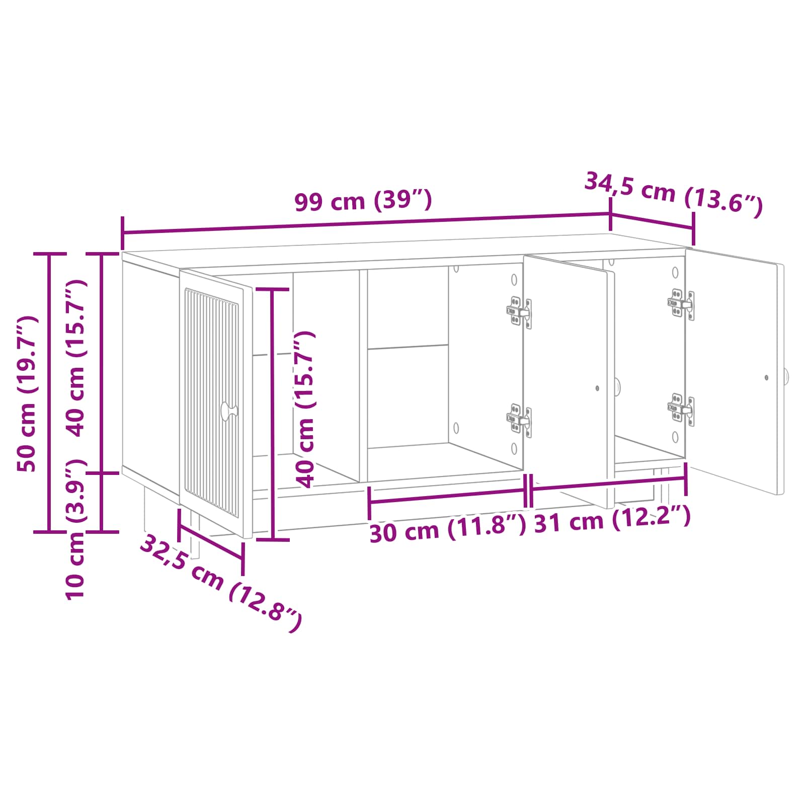 TV ormar Dimljeni hrast 99 x 34,5 x 50 cm Konstruirano drvo