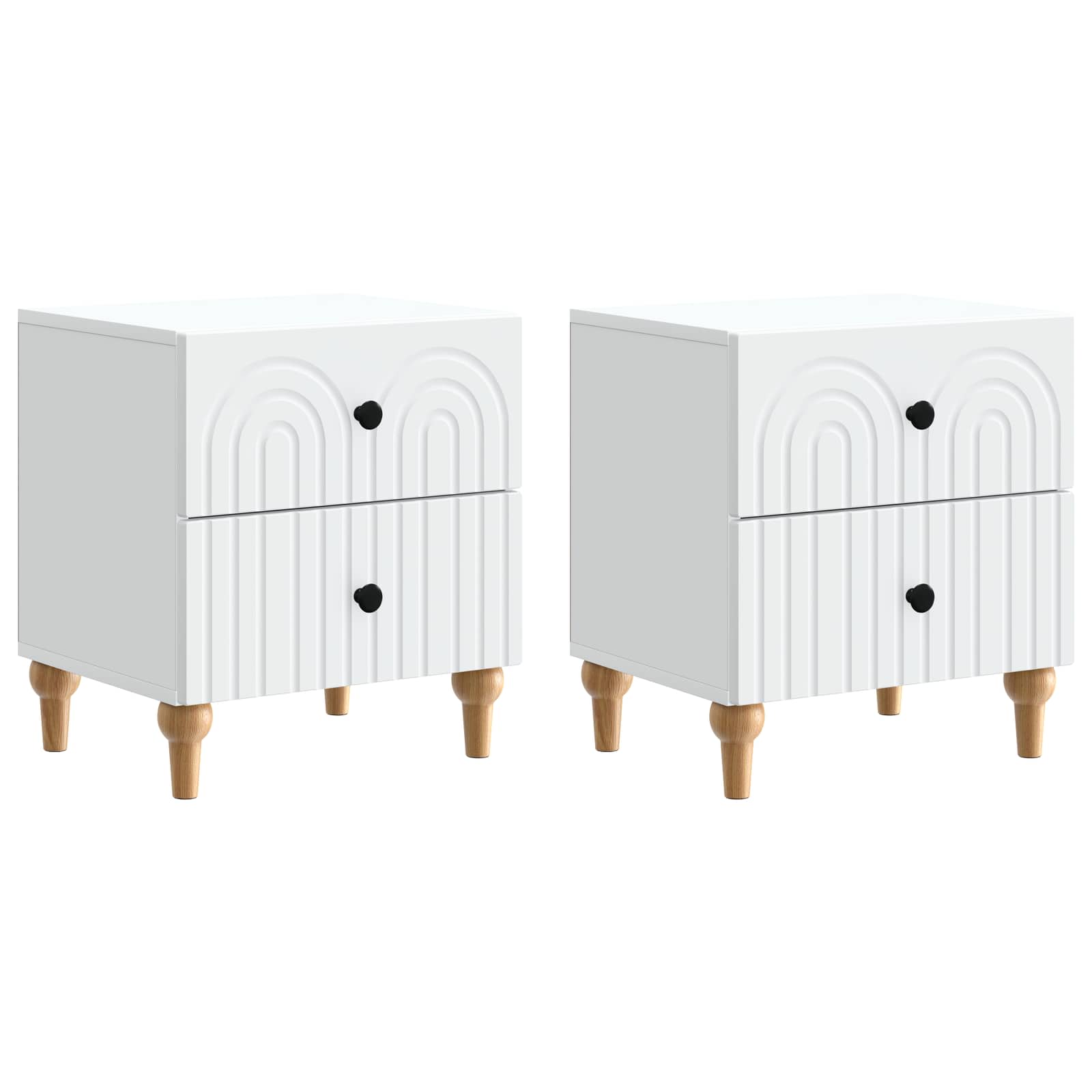 Noćni ormar 2 pcs Bijela 43 x 34,5 x 48 cm Konstruirano drvo
