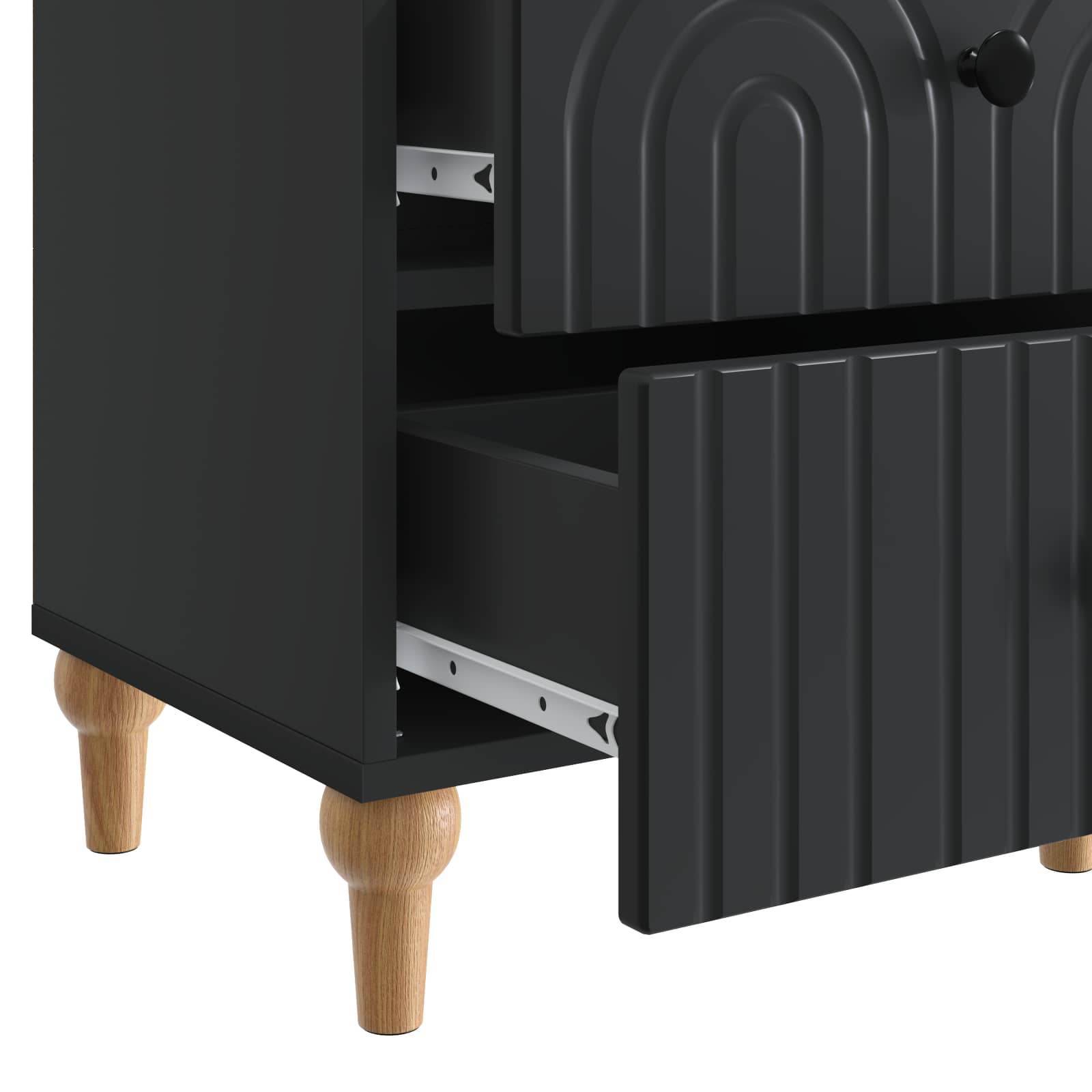 Noćni ormar s ladicama Crna 43 x 34,5 x 48 cm Konstruirano drvo