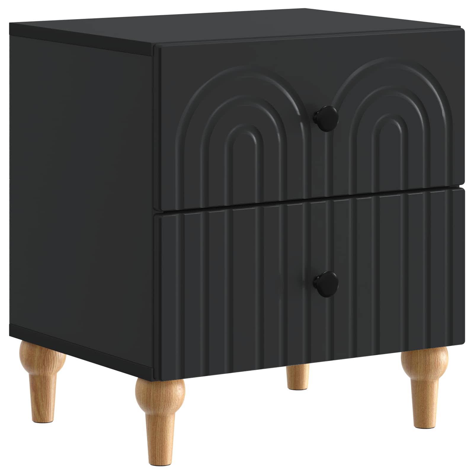 Noćni ormar s ladicama Crna 43 x 34,5 x 48 cm Konstruirano drvo