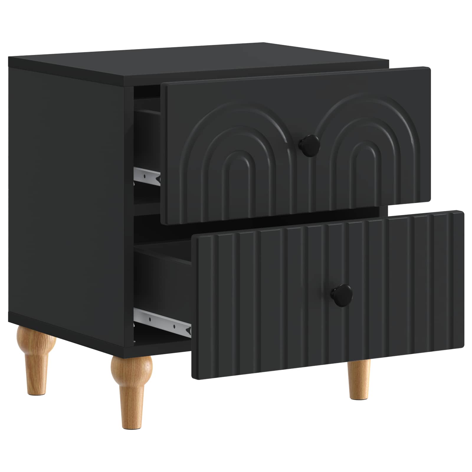 Noćni ormar s ladicama Crna 43 x 34,5 x 48 cm Konstruirano drvo