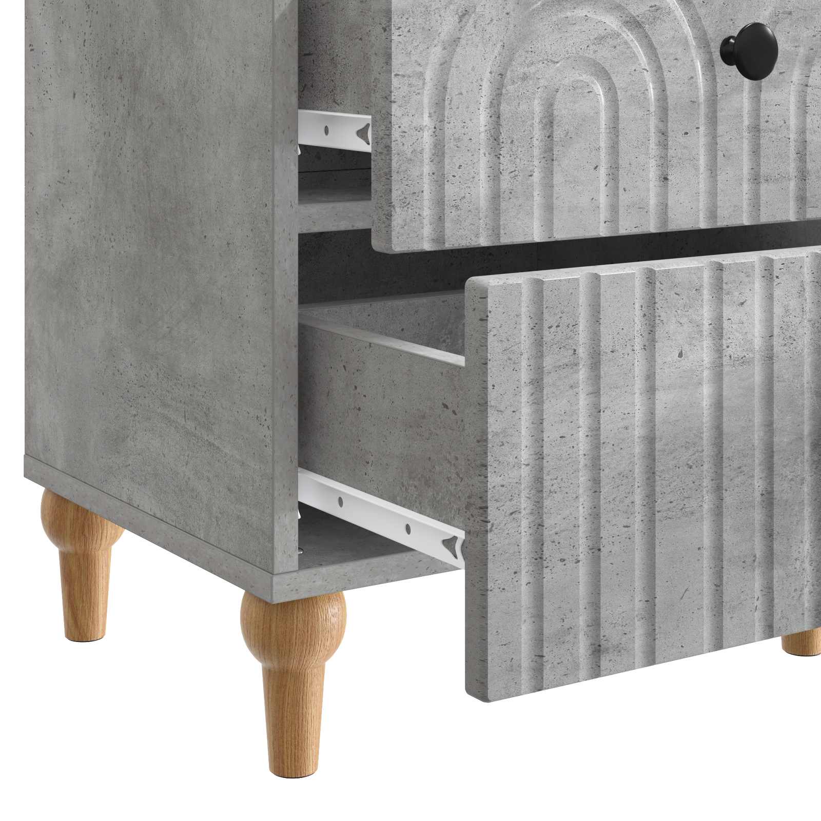 Noćni ormar Betonska siva 43 x 34,5 x 48 cm Konstruirano drvo