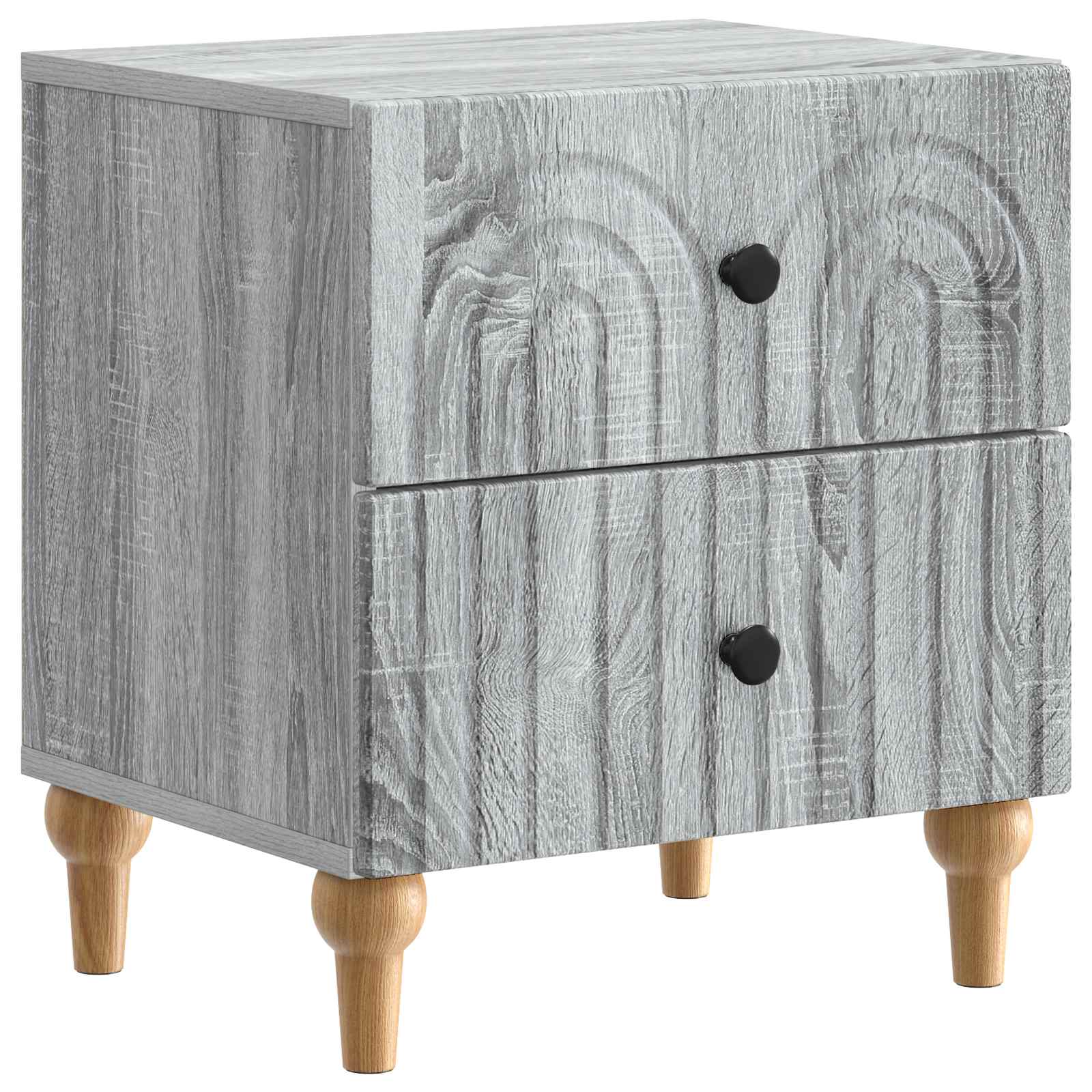 Noćni ormar s ladicama 2 pcs Siva sonoma 43 x 34,5 x 48 cm