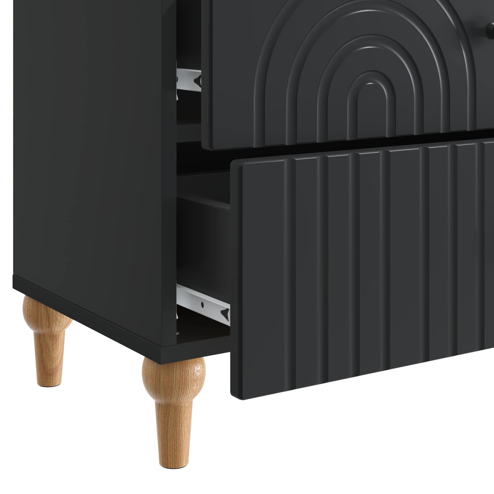 Noćni ormar s ladicama Crna 62 x 34,5 x 48 cm Konstruirano drvo