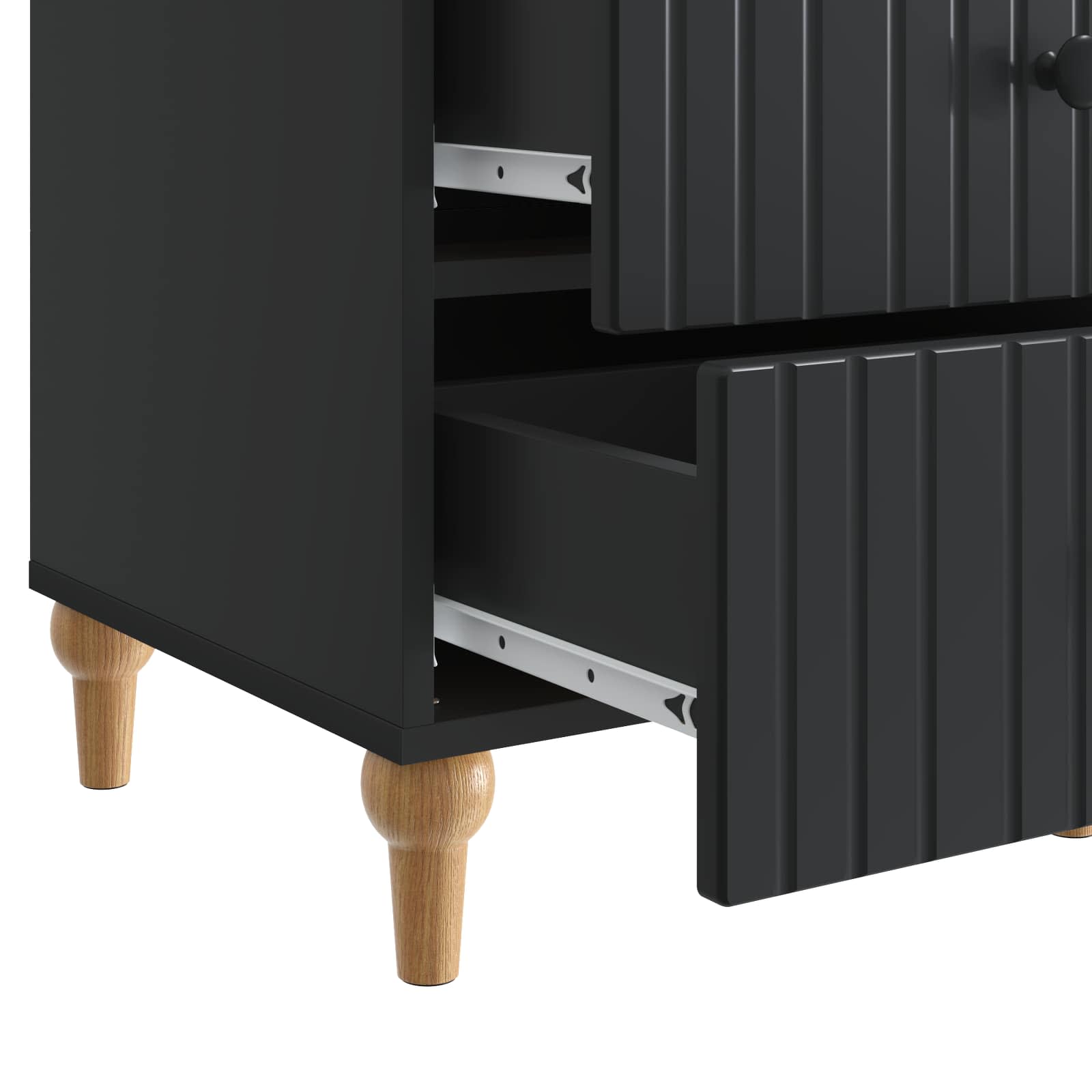 Noćni ormar s ladicama Crna 43x 41 x 66,5 cm Konstruirano drvo