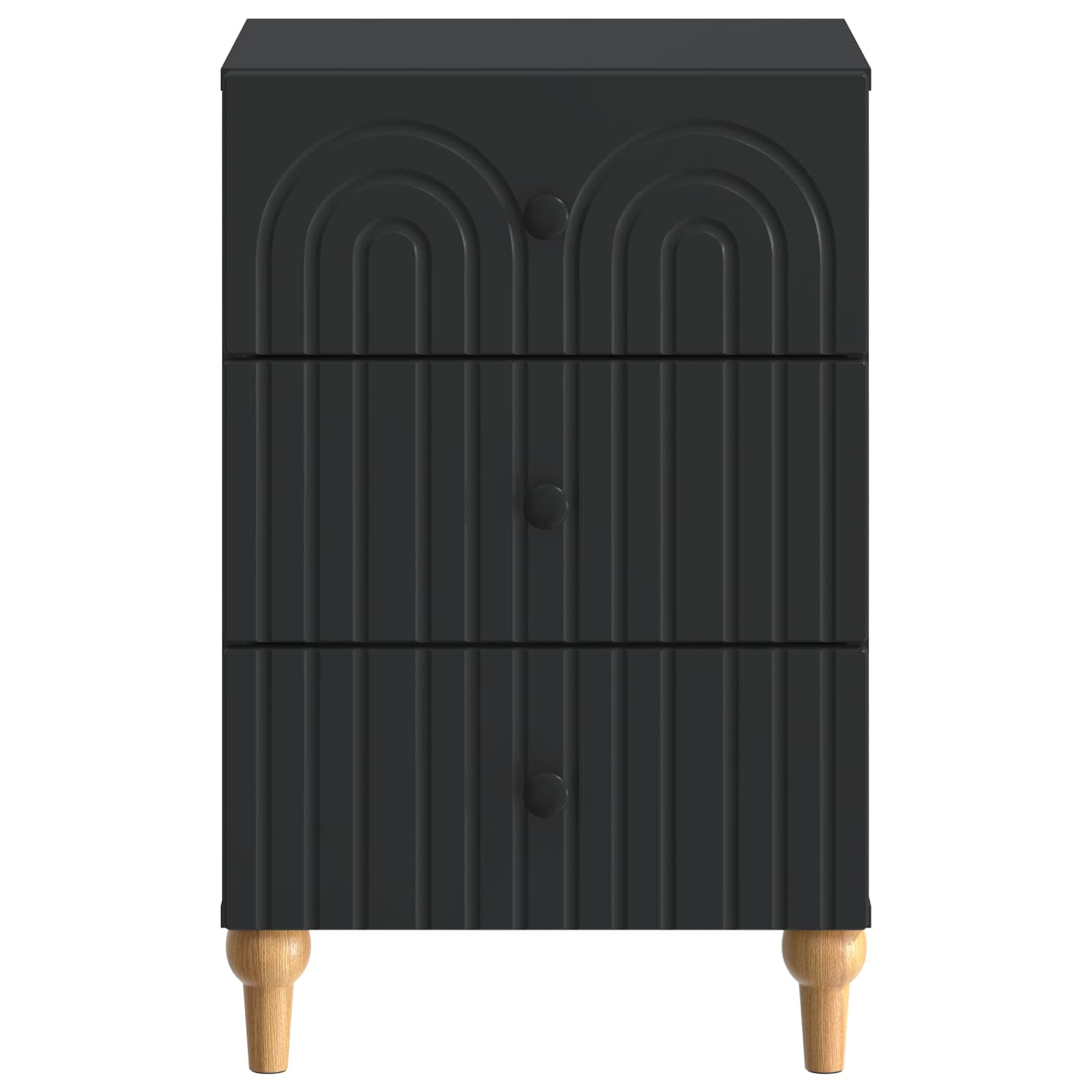 Noćni ormar s ladicama Crna 43x 41 x 66,5 cm Konstruirano drvo