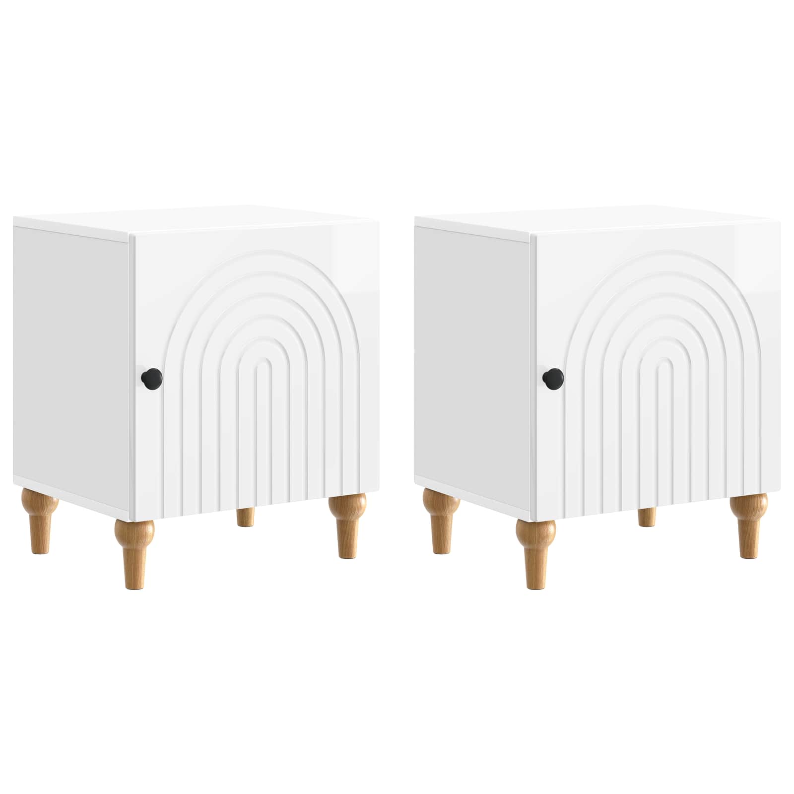 Noćni ormar 2 pcs Bijela visokog sjaja 43 x 34,5 x 50 cm