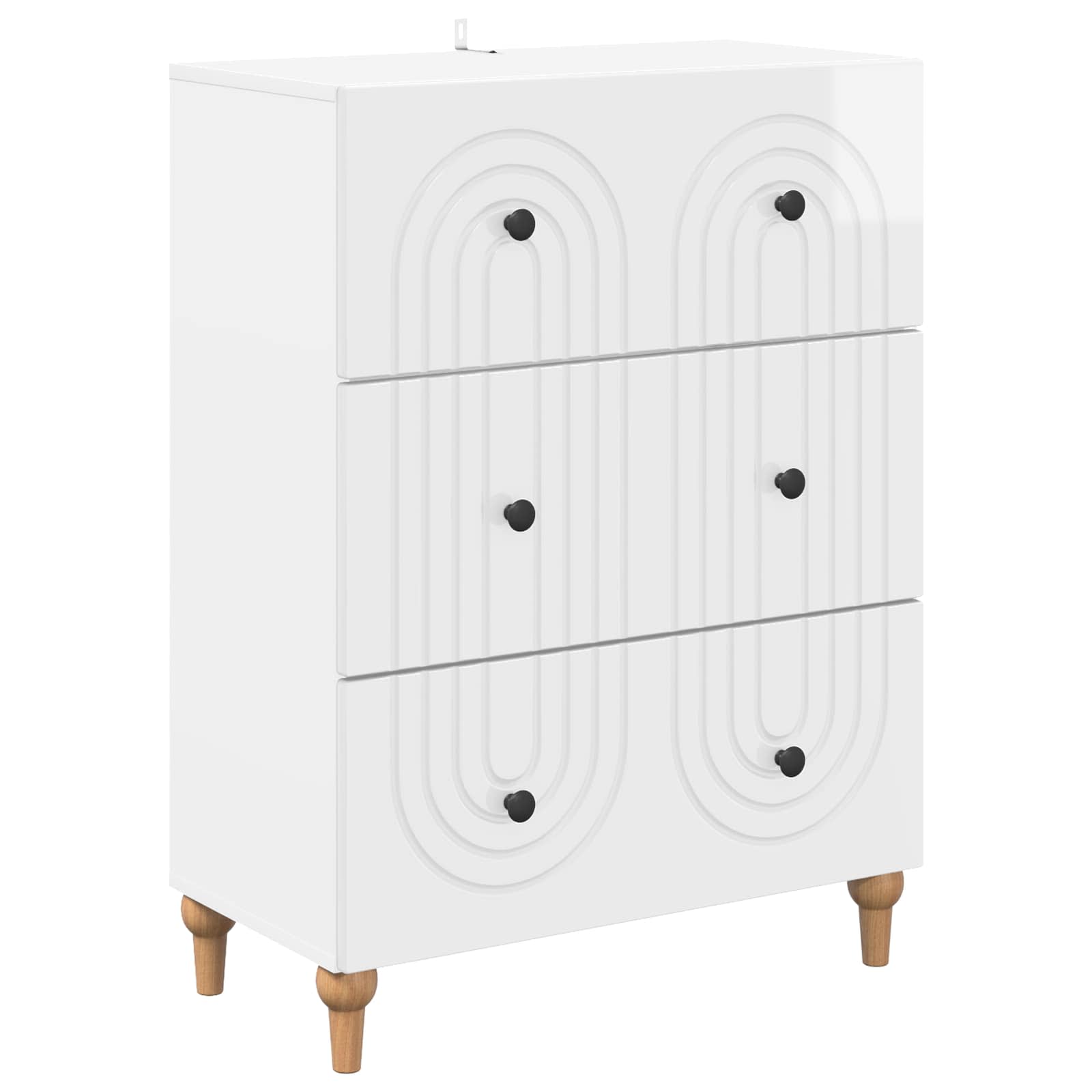 Ormar s ladicama Bijela visokog sjaja 66 x 34,5 x 90 cm