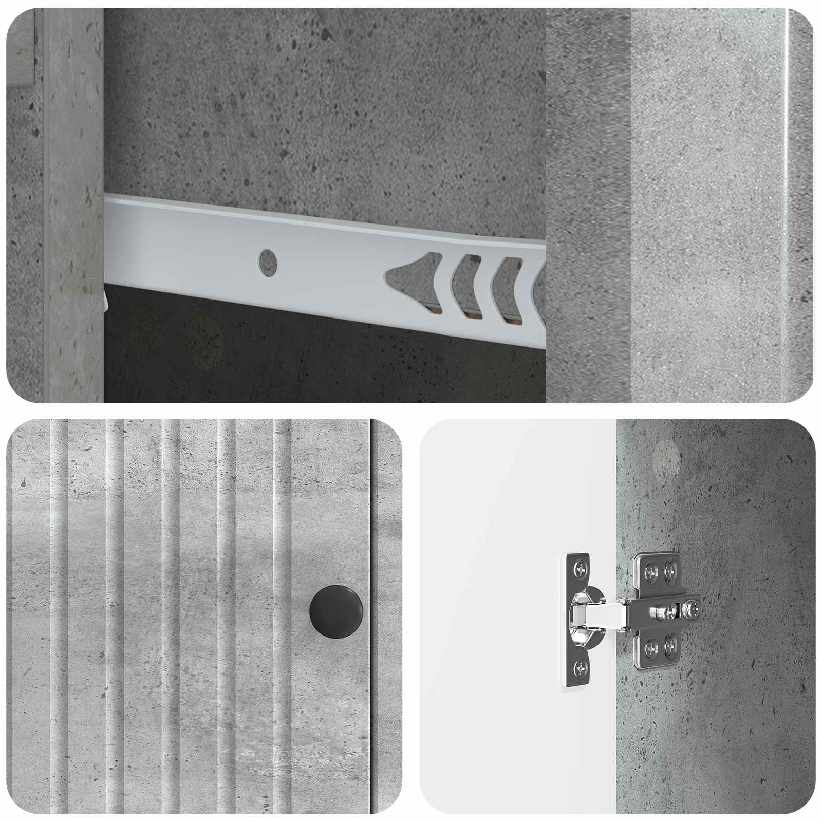 Kreveta Betonska siva 66 x 34,5 x 90 cm Konstruirano drvo