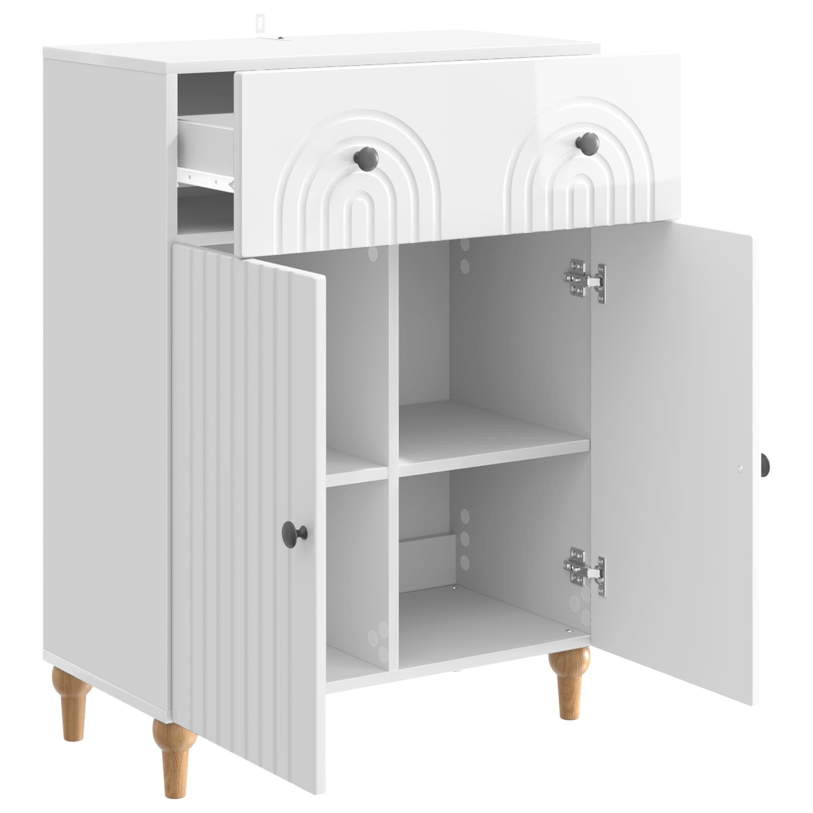 Kreveta s ladicama Bijela visokog sjaja 66 x 34,5 x 90 cm
