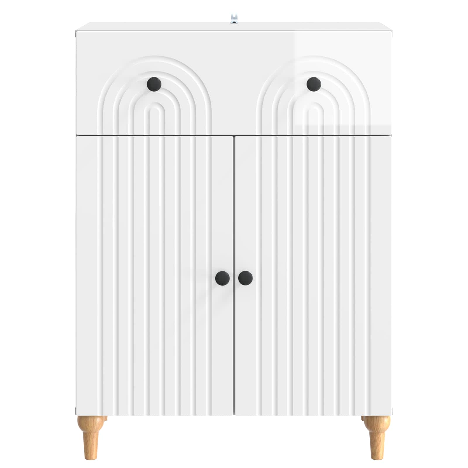 Kreveta s ladicama Bijela visokog sjaja 66 x 34,5 x 90 cm