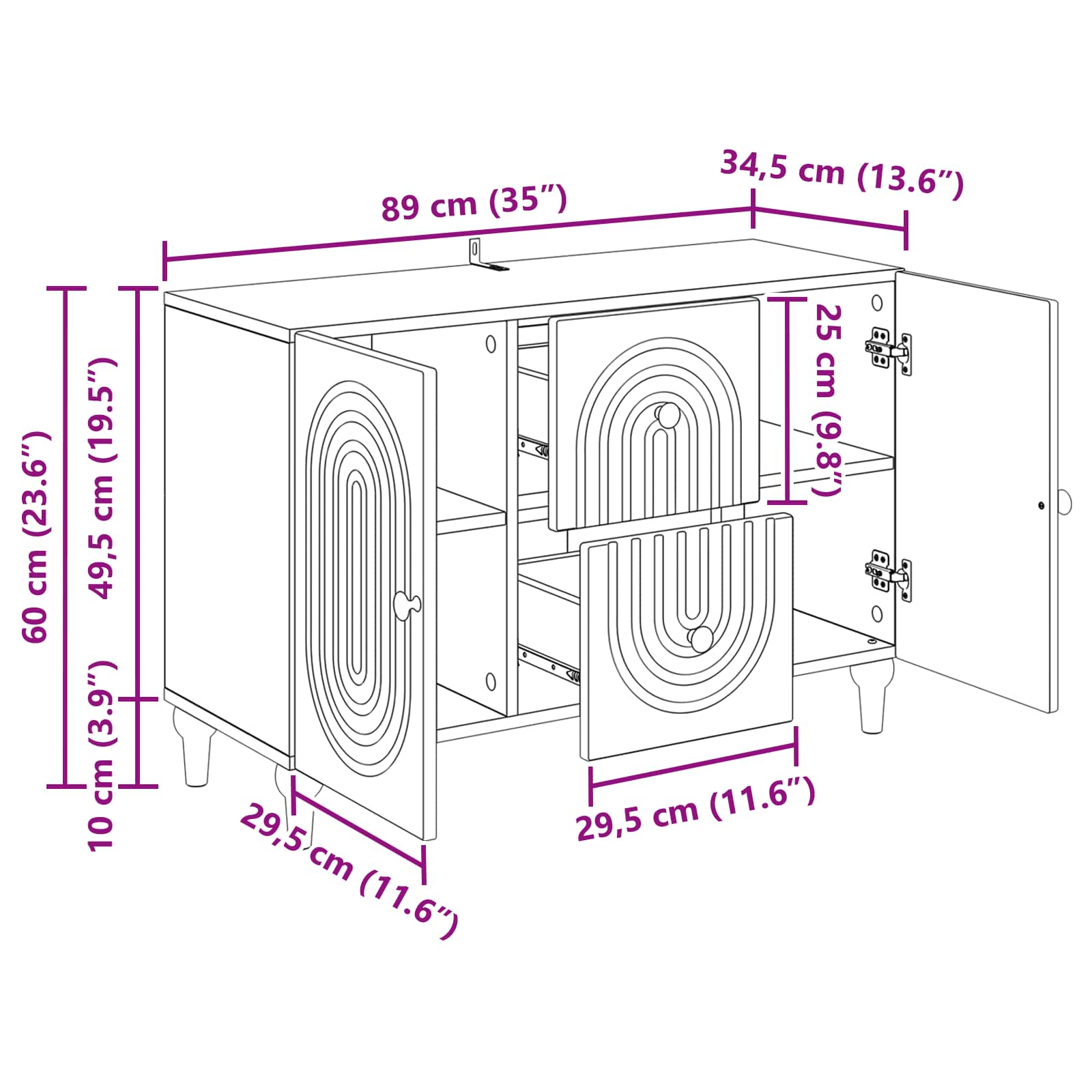 TV ormar Dimljeni hrast 89 x 34,5 x 60 cm Konstruirano drvo