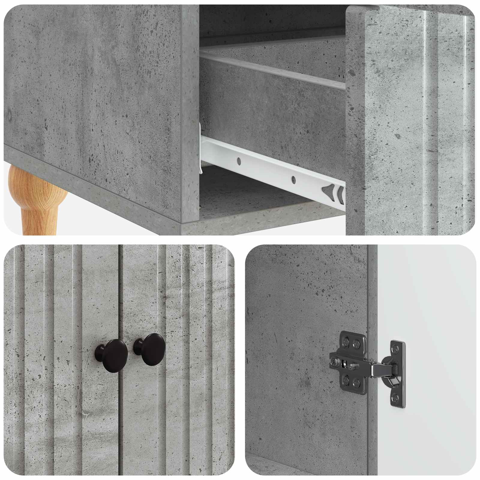Kreveta Betonska siva 66 x 34,5 x 95 cm Konstruirano drvo