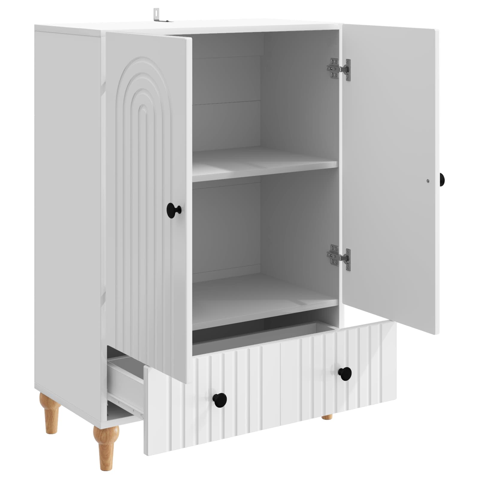 Kreveta s ladicama Bijela visokog sjaja 66 x 34,5 x 95 cm