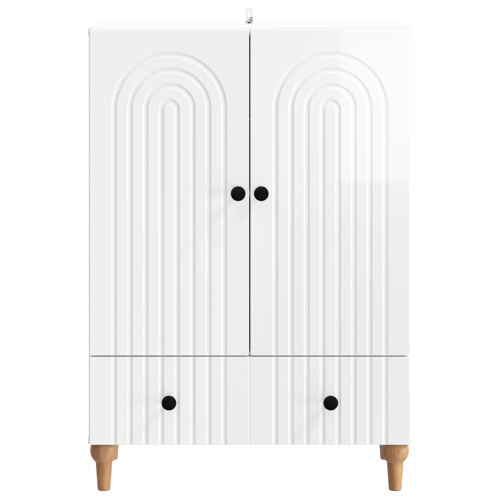 Kreveta s ladicama Bijela visokog sjaja 66 x 34,5 x 95 cm