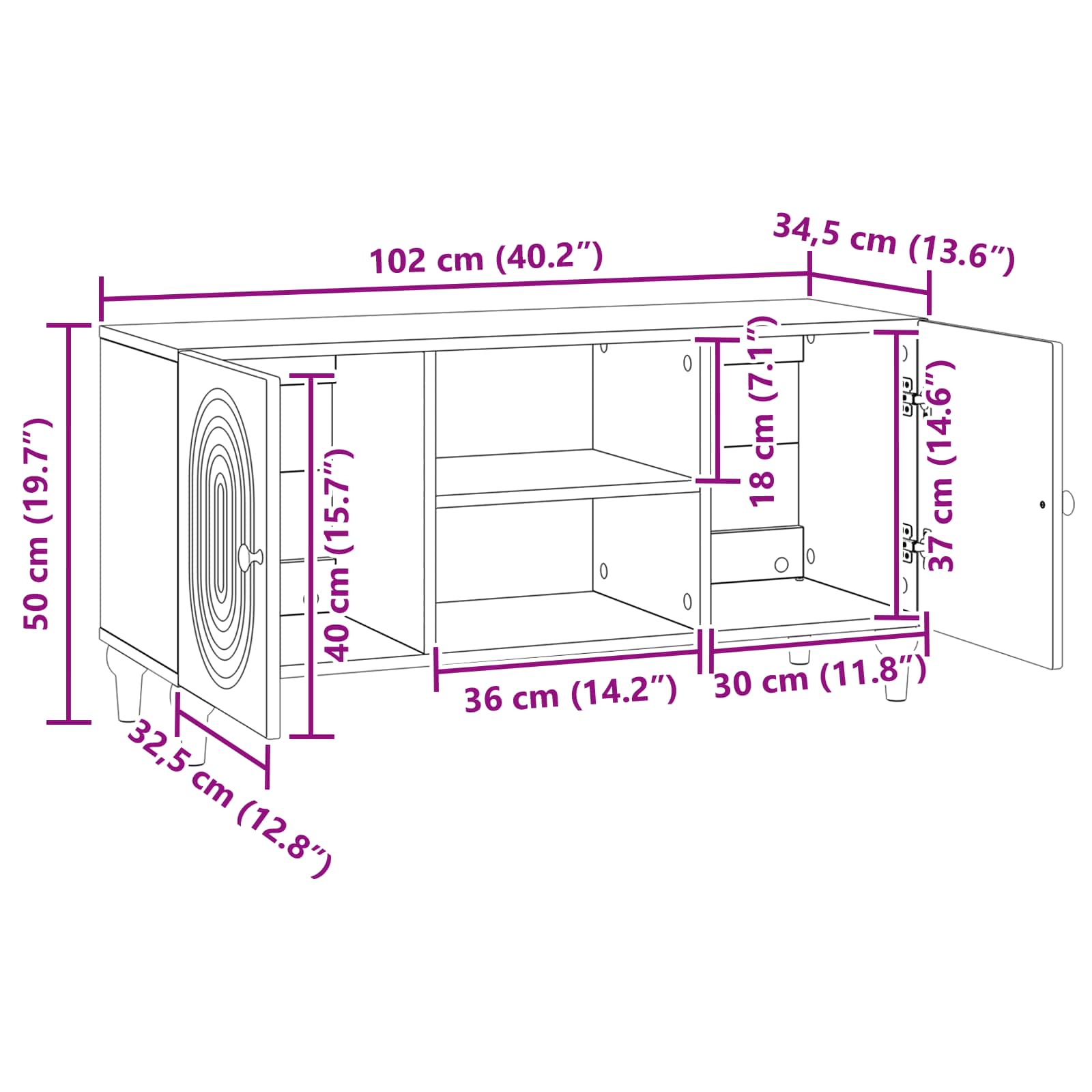 TV ormar Siva sonoma 102 x 34,5 x 50 cm Konstruirano drvo