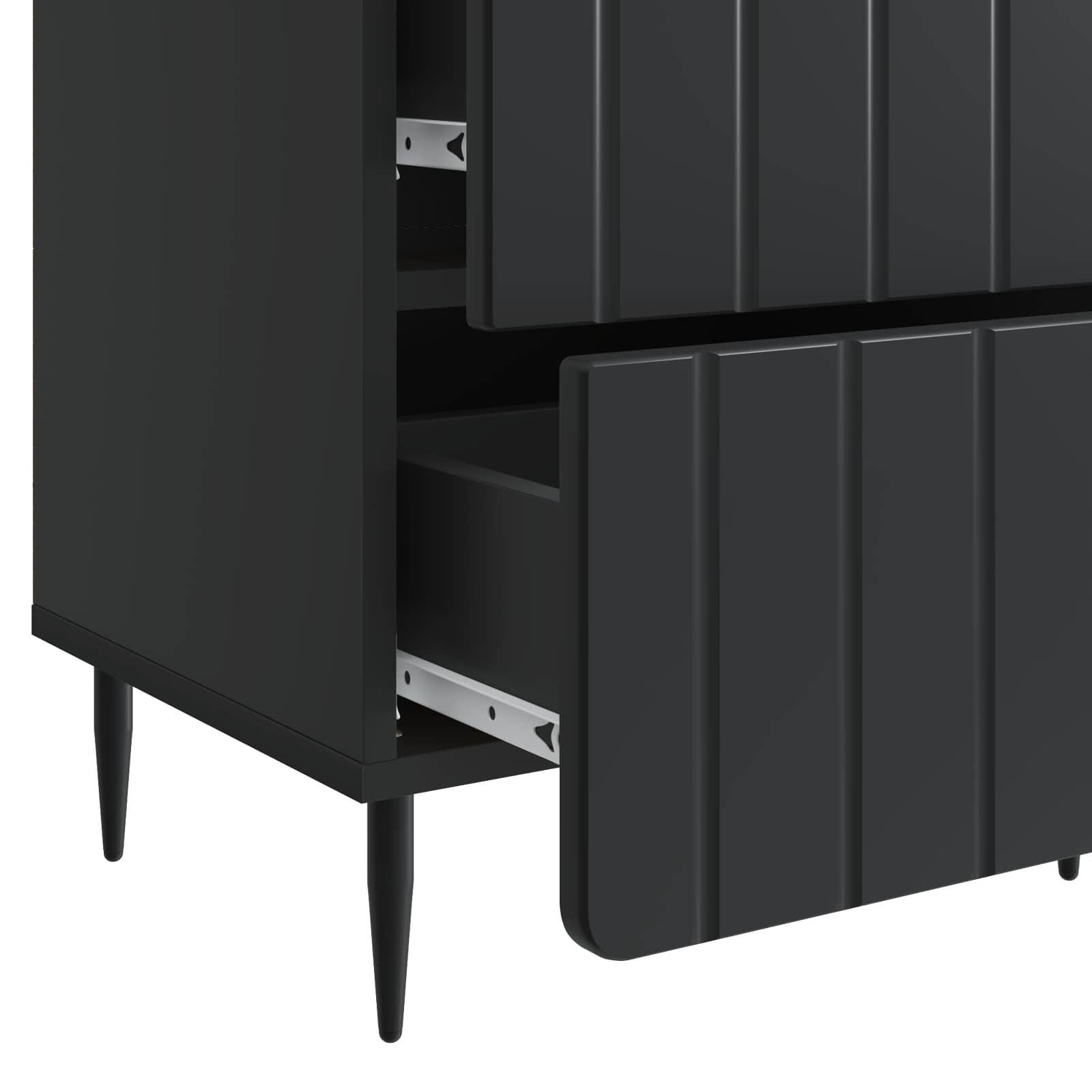 Noćni ormar Crna 43 x 34,5 x 49,5 cm Konstruirano drvo