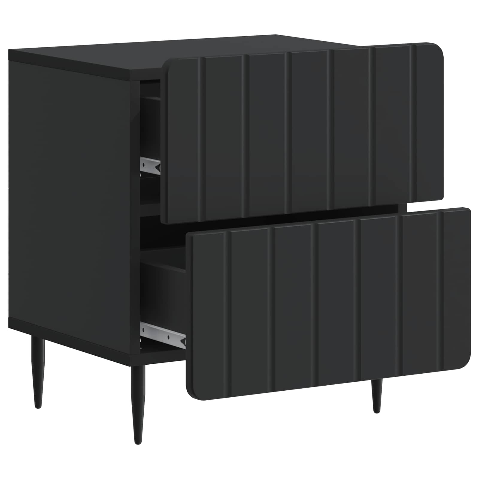 Noćni ormar 2 pcs Crna 43 x 34,5 x 49,5 cm Konstruirano drvo