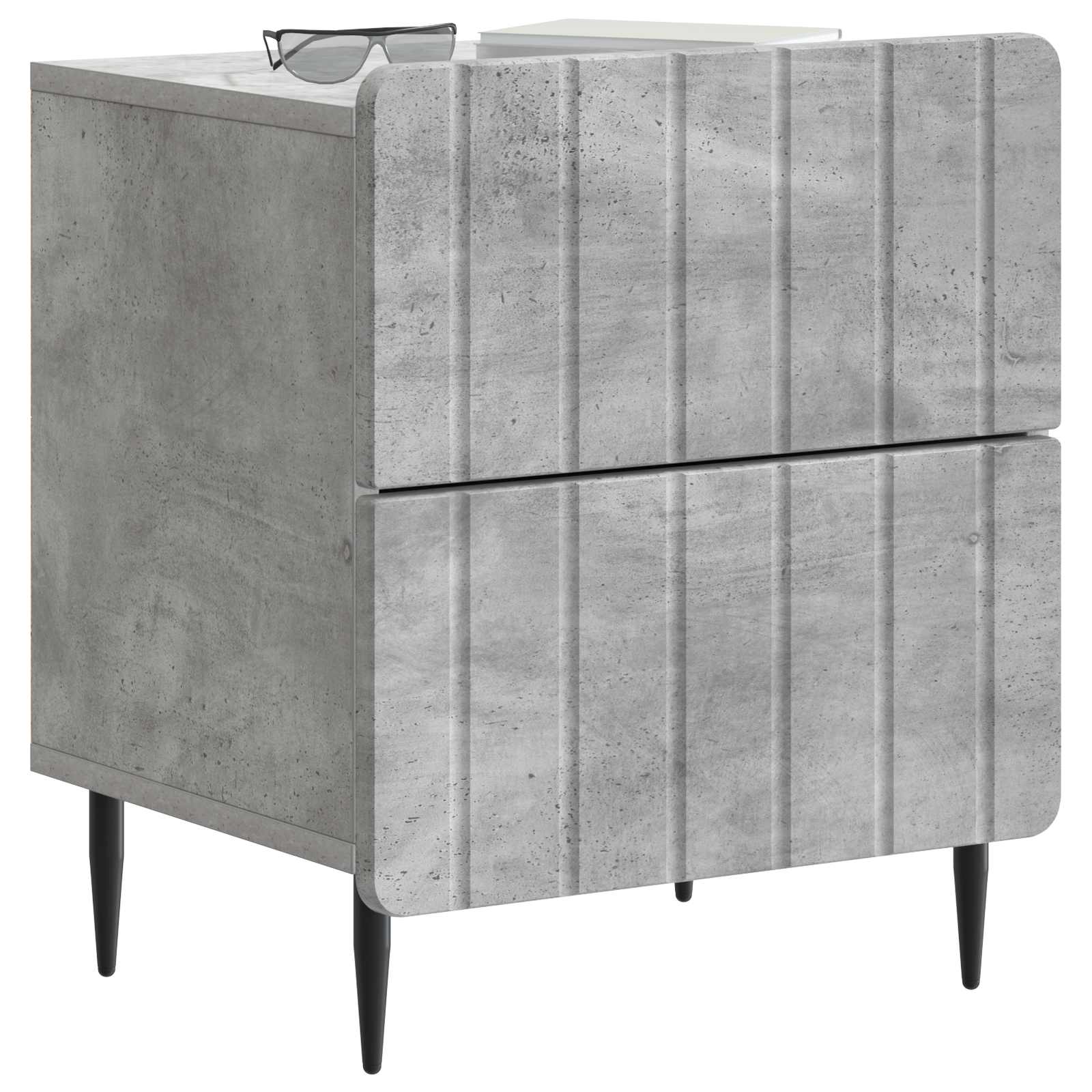 Noćni ormar s ladicama 2 pcs Betonska siva 43 x 34,5 x 49,5 cm