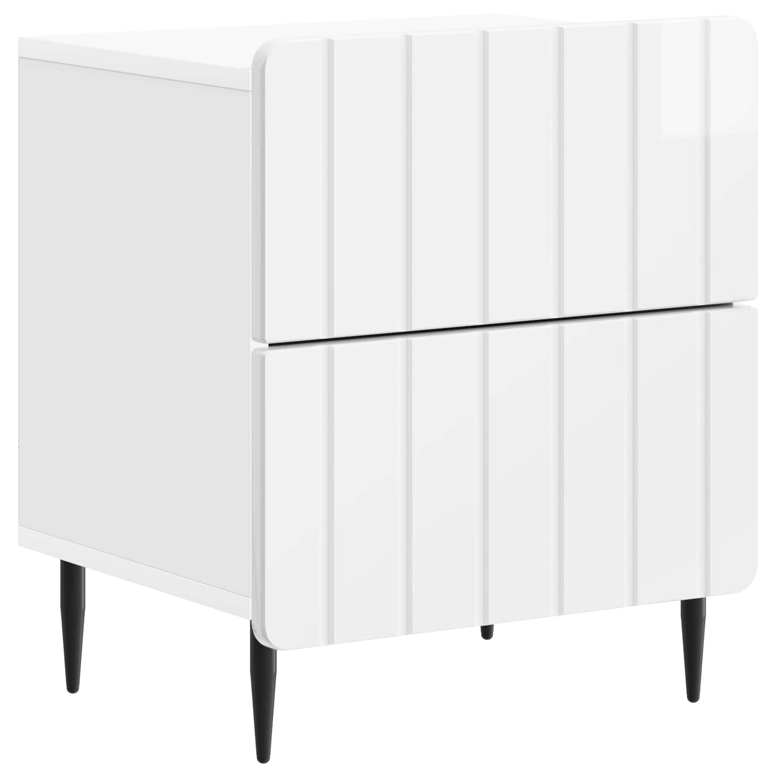 Noćni ormar s ladicama Bijela visokog sjaja 43 x 34,5 x 49,5 cm