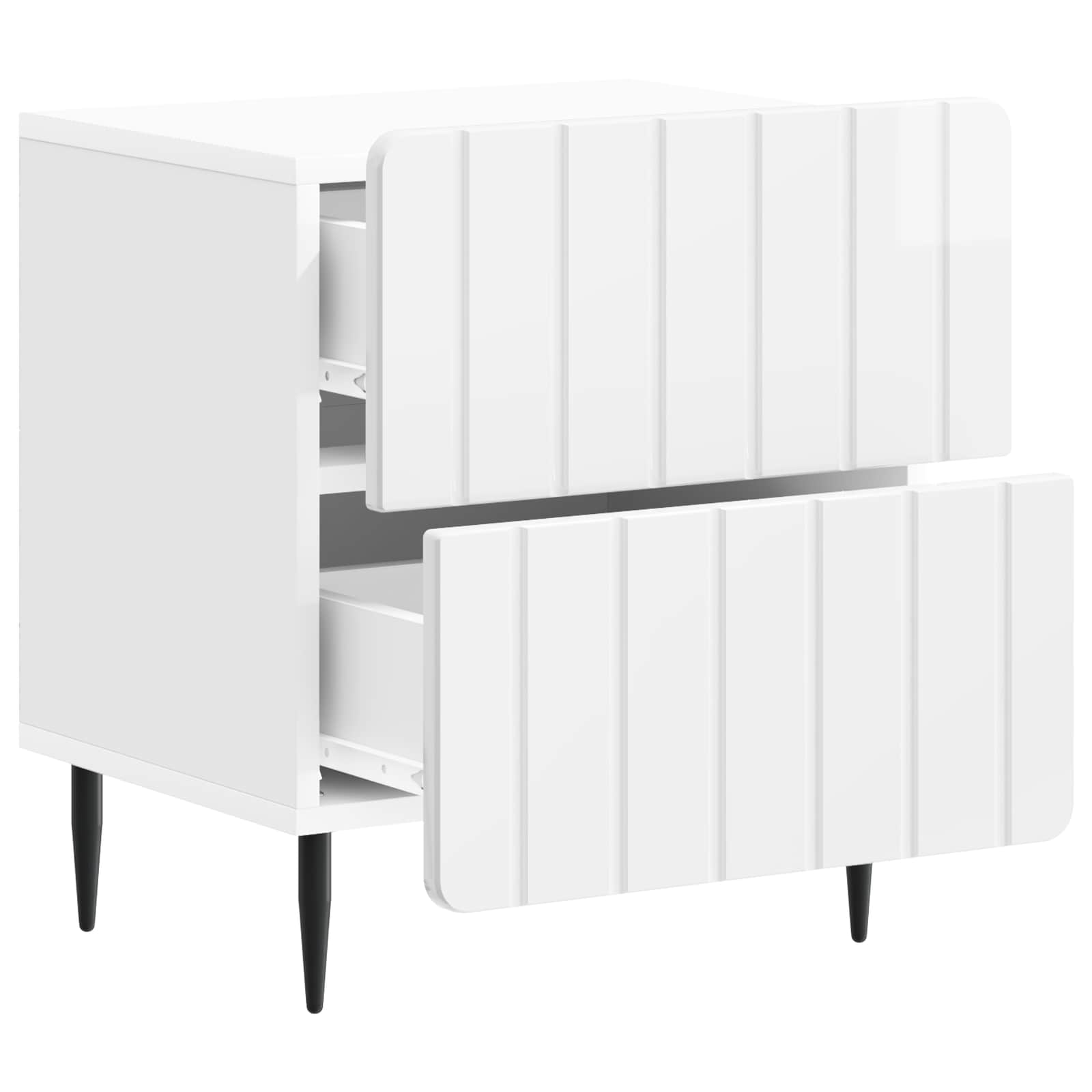 Noćni ormar s ladicama Bijela visokog sjaja 43 x 34,5 x 49,5 cm