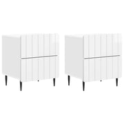 Noćni ormar 2 pcs Bijela visokog sjaja 43 x 34,5 x 49,5 cm
