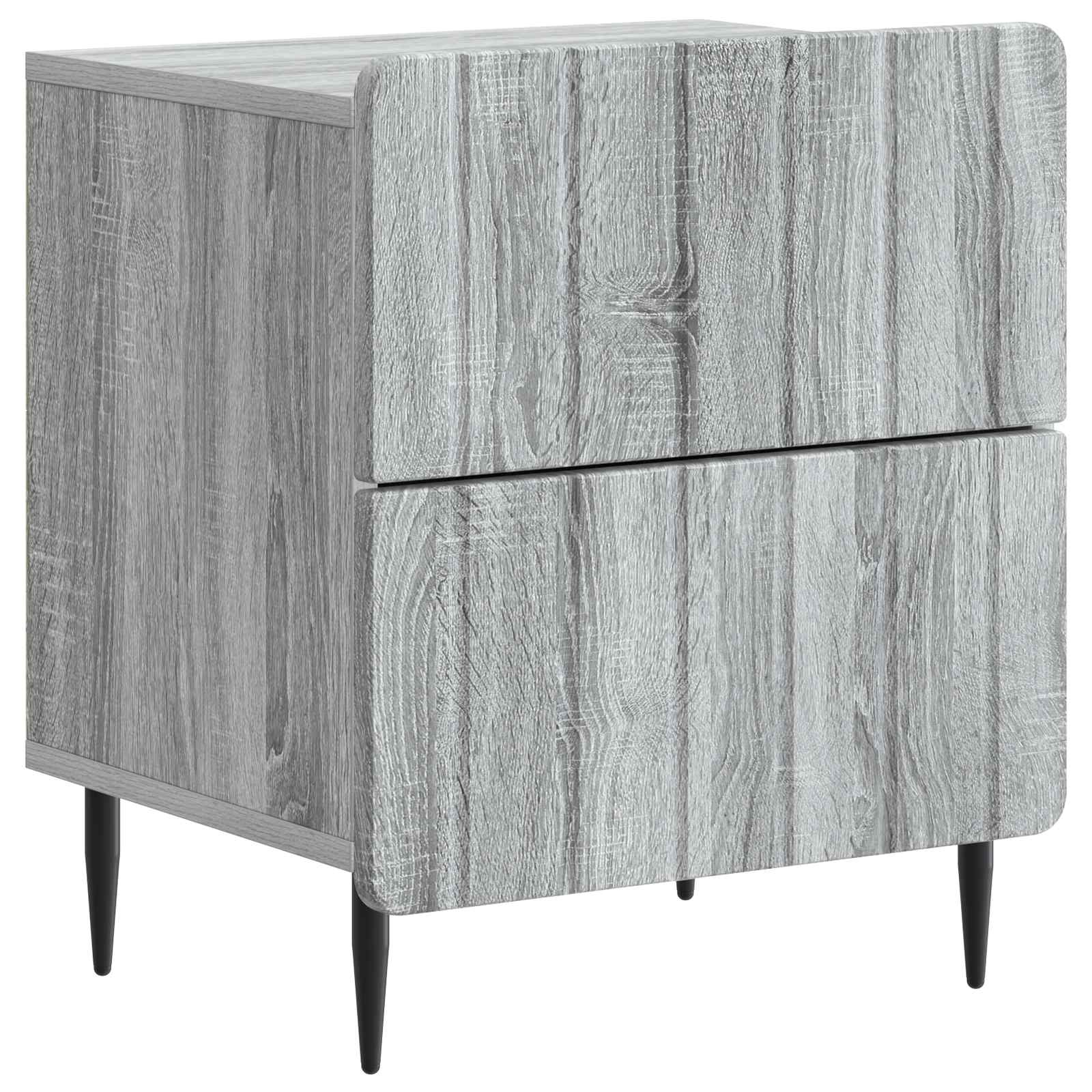 Noćni ormar s ladicama 2 pcs Siva sonoma 43 x 34,5 x 49,5 cm