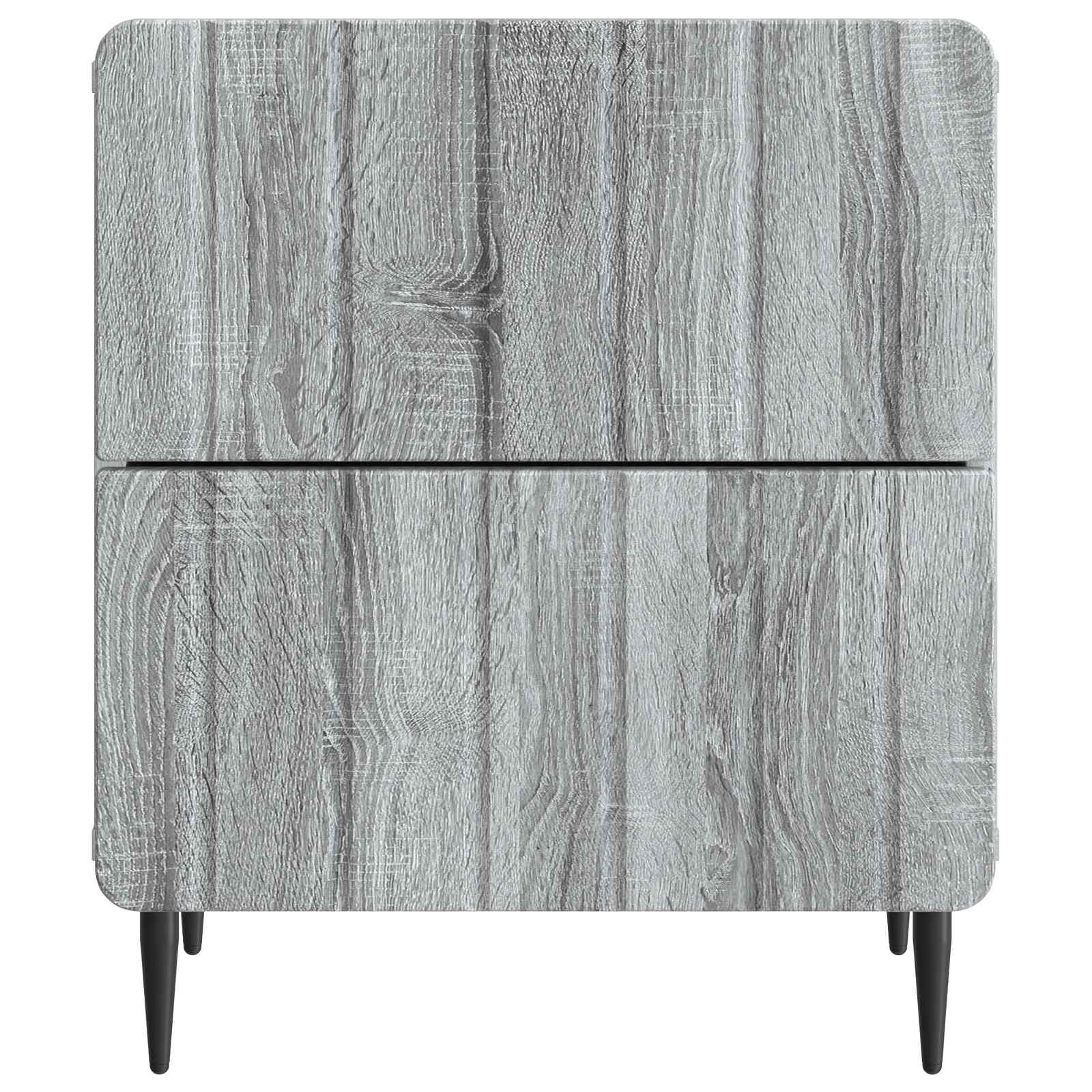 Noćni ormar s ladicama 2 pcs Siva sonoma 43 x 34,5 x 49,5 cm
