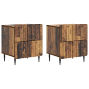 Noćni ormar s ladicama 2 pcs Staro drvo 43 x 34,5 x 49,5 cm