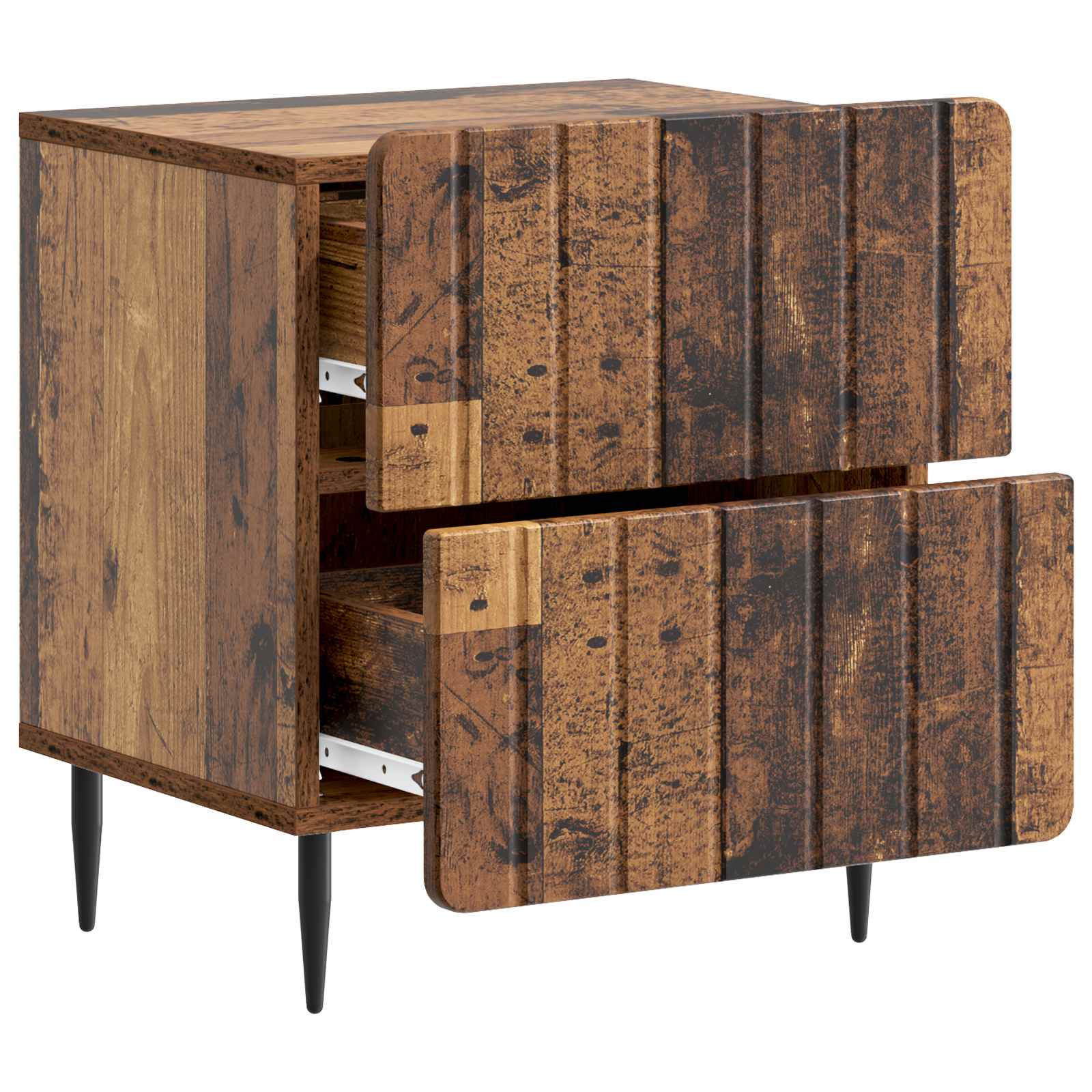 Noćni ormar s ladicama 2 pcs Staro drvo 43 x 34,5 x 49,5 cm