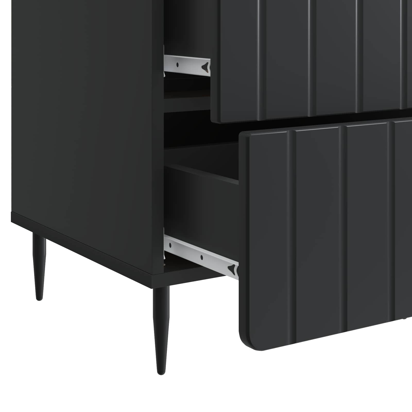 Noćni ormar s ladicama Crna 43x 41 x 68 cm Konstruirano drvo