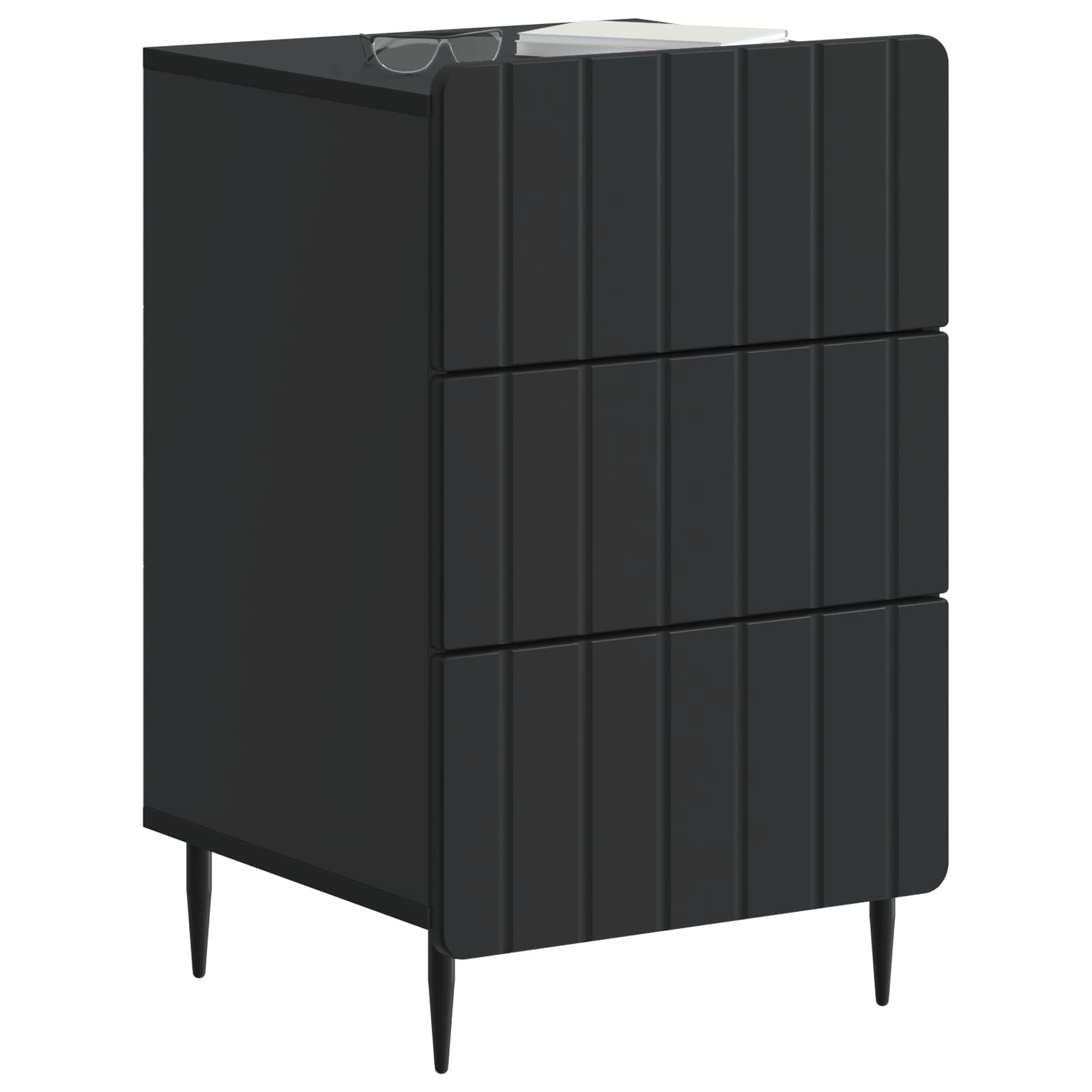 Noćni ormar s ladicama Crna 43x 41 x 68 cm Konstruirano drvo
