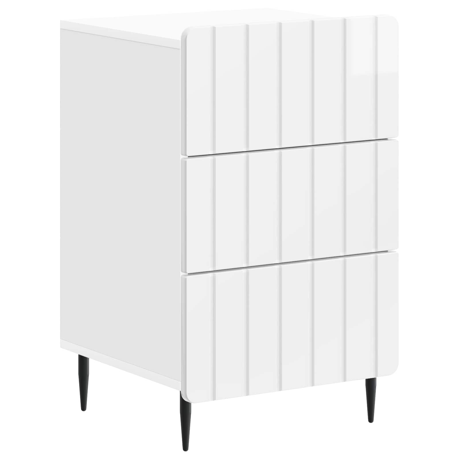 Noćni ormar s ladicama Bijela visokog sjaja 43x 41 x 68 cm